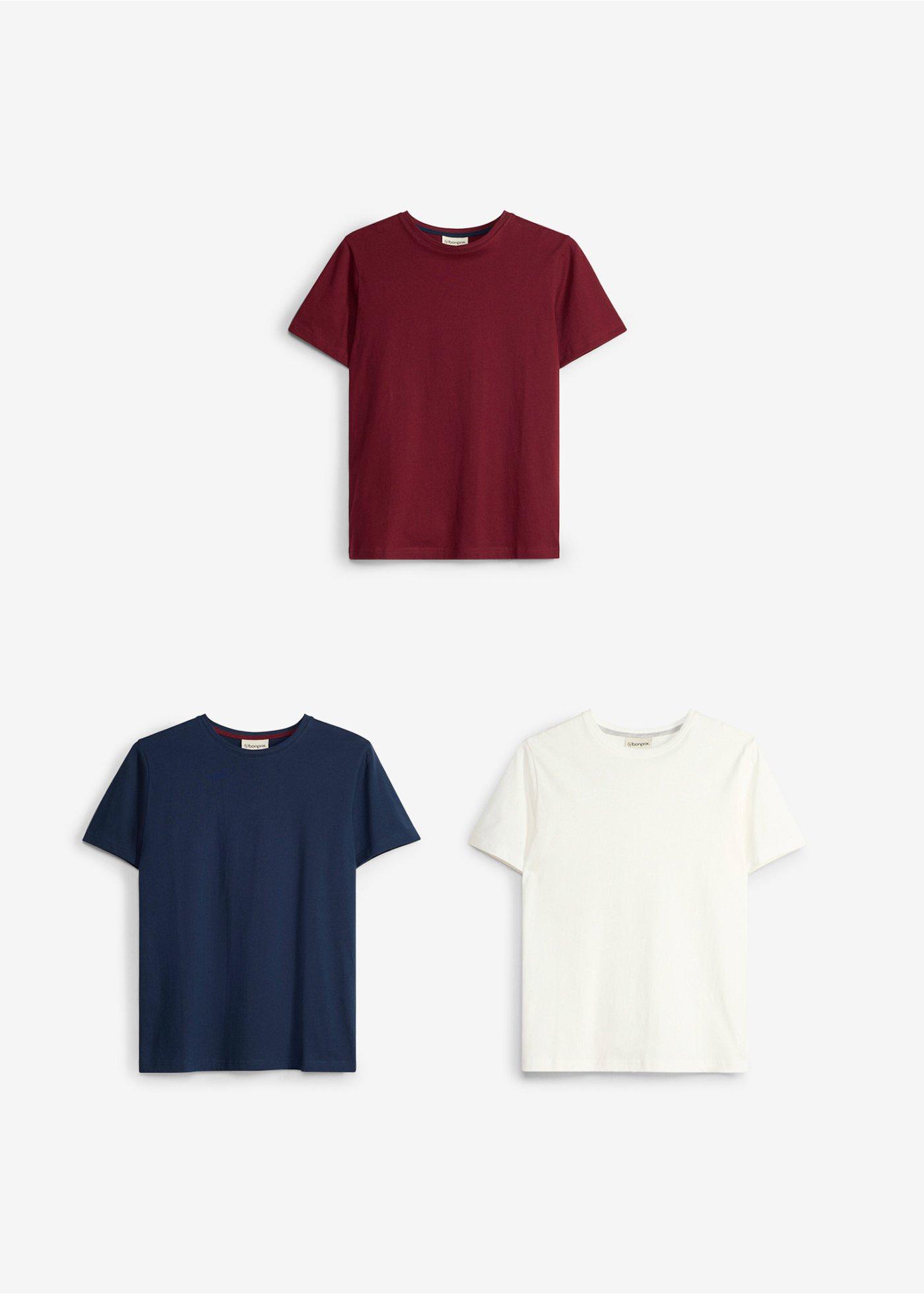 T-shirt z bawełną organiczną  (3 szt.) - Bonprix