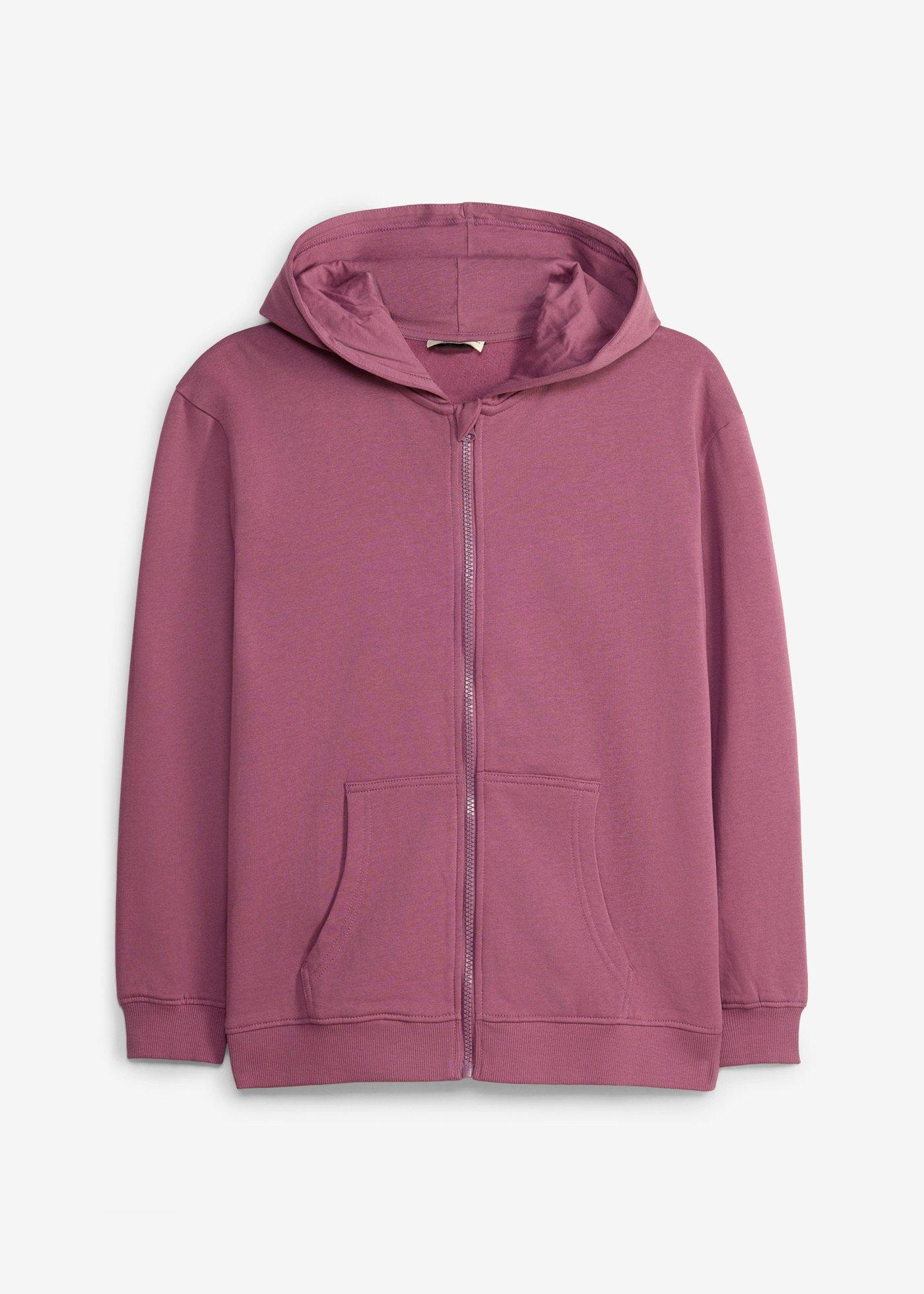 Bluza rozpinana z kapturem, z miękkiego materiału z bawełną organiczną - Bonprix