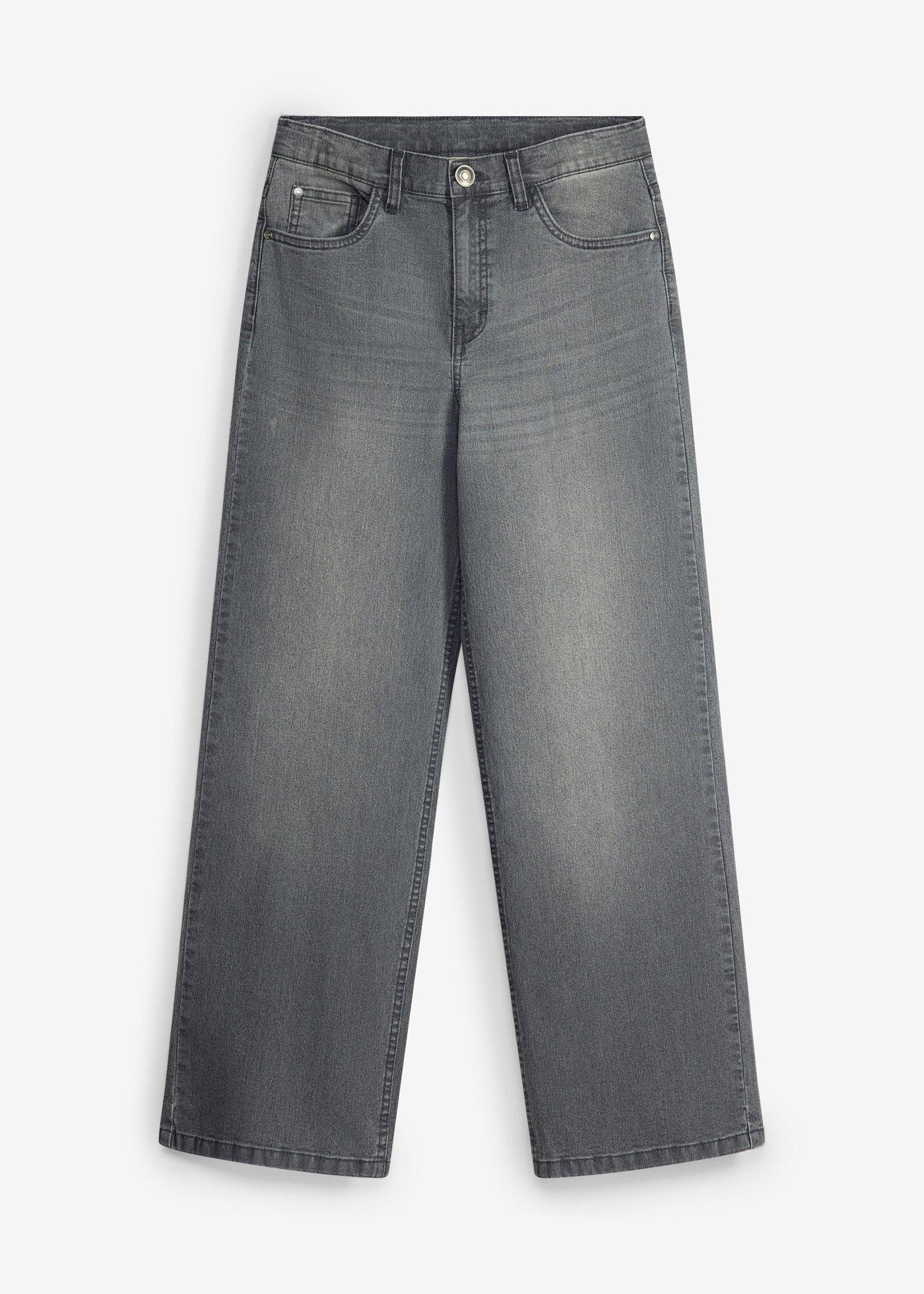 Jeansy loose fit, regulowany pas, straight - Bonprix