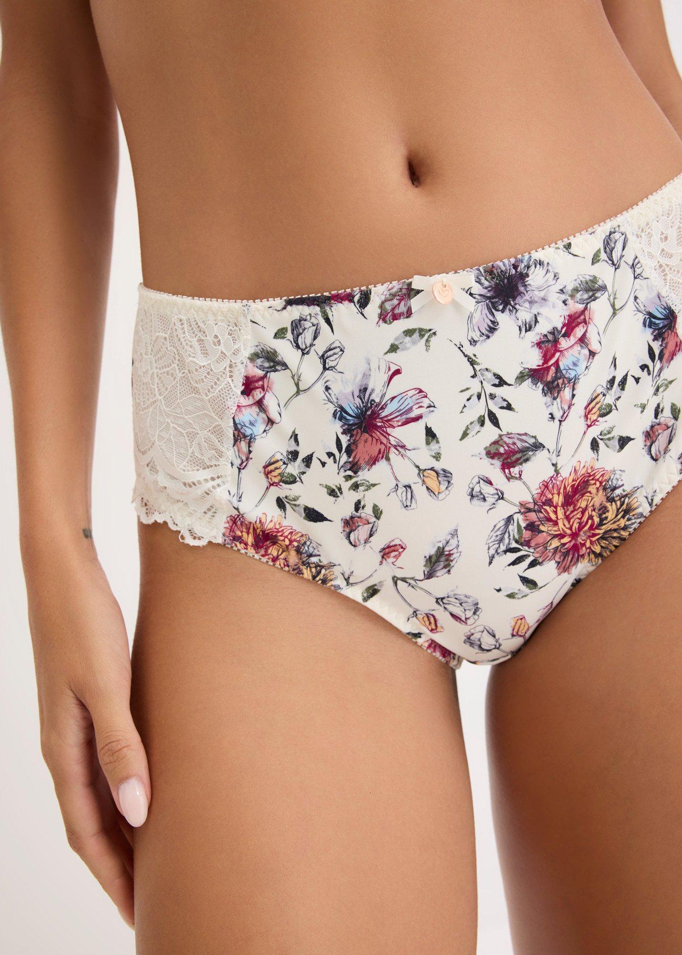 Figi maxi z nadrukiem w kwiaty (2 szt.) - Bonprix