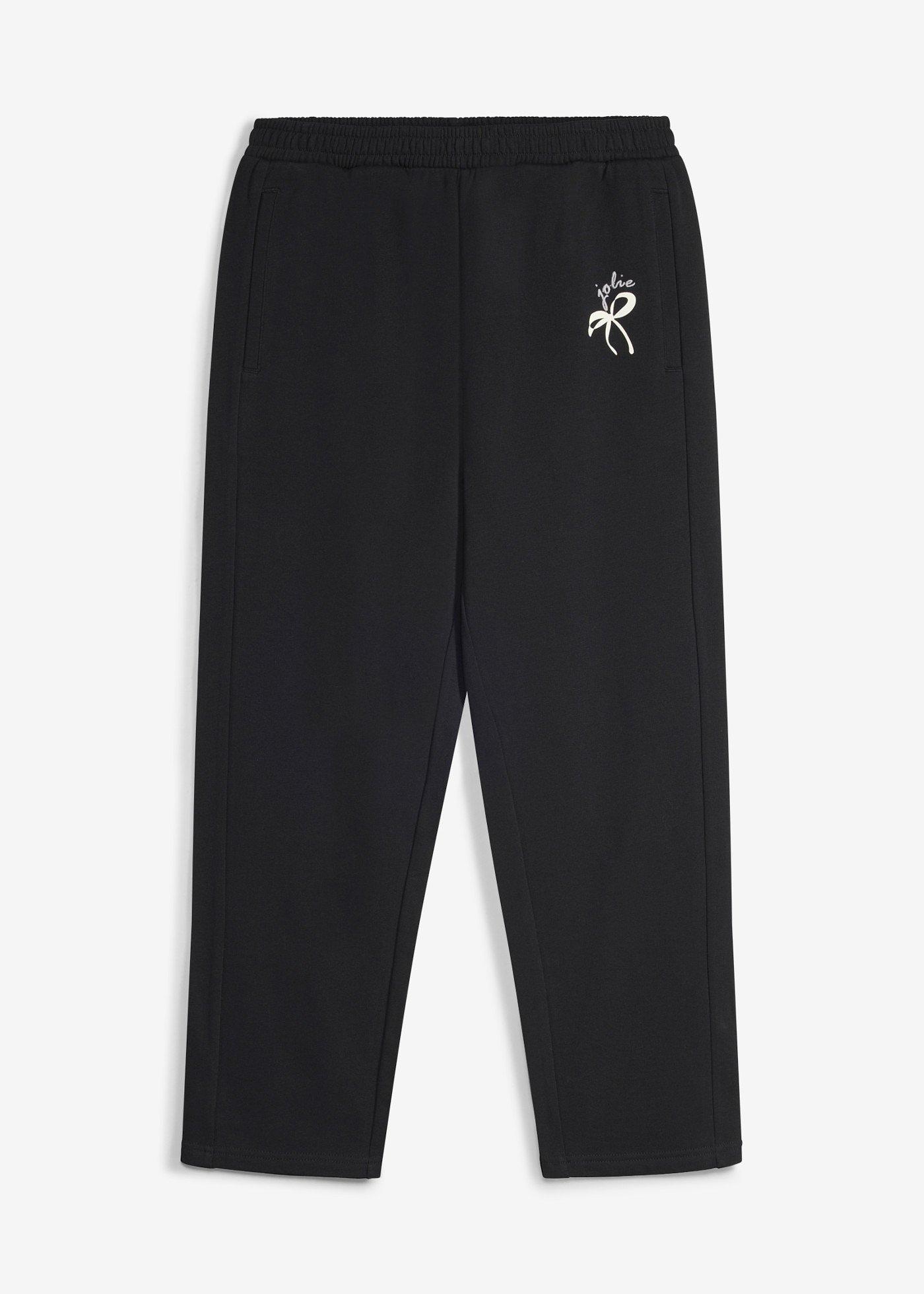 Spodnie dresowe, wide leg, z czystej bawełny organicznej - Bonprix