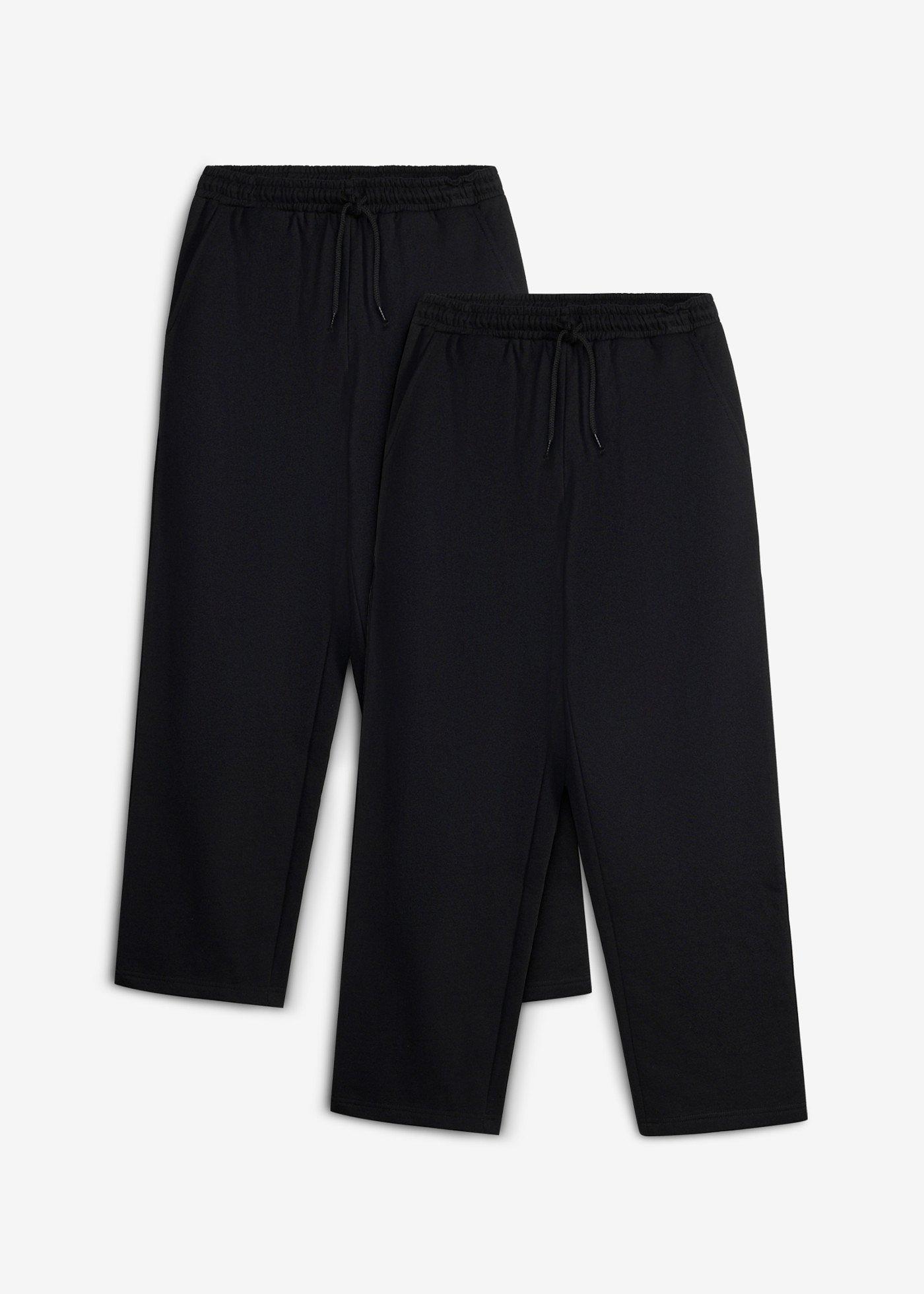 Spodnie joggingowe, z modnej bawełny organicznej, o luźnym kroju (2 szt.) - Bonprix
