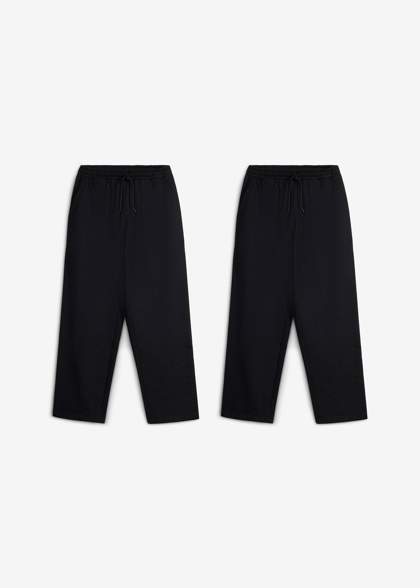 Spodnie joggingowe, z modnej bawełny organicznej, o luźnym kroju (2 szt.) - Bonprix