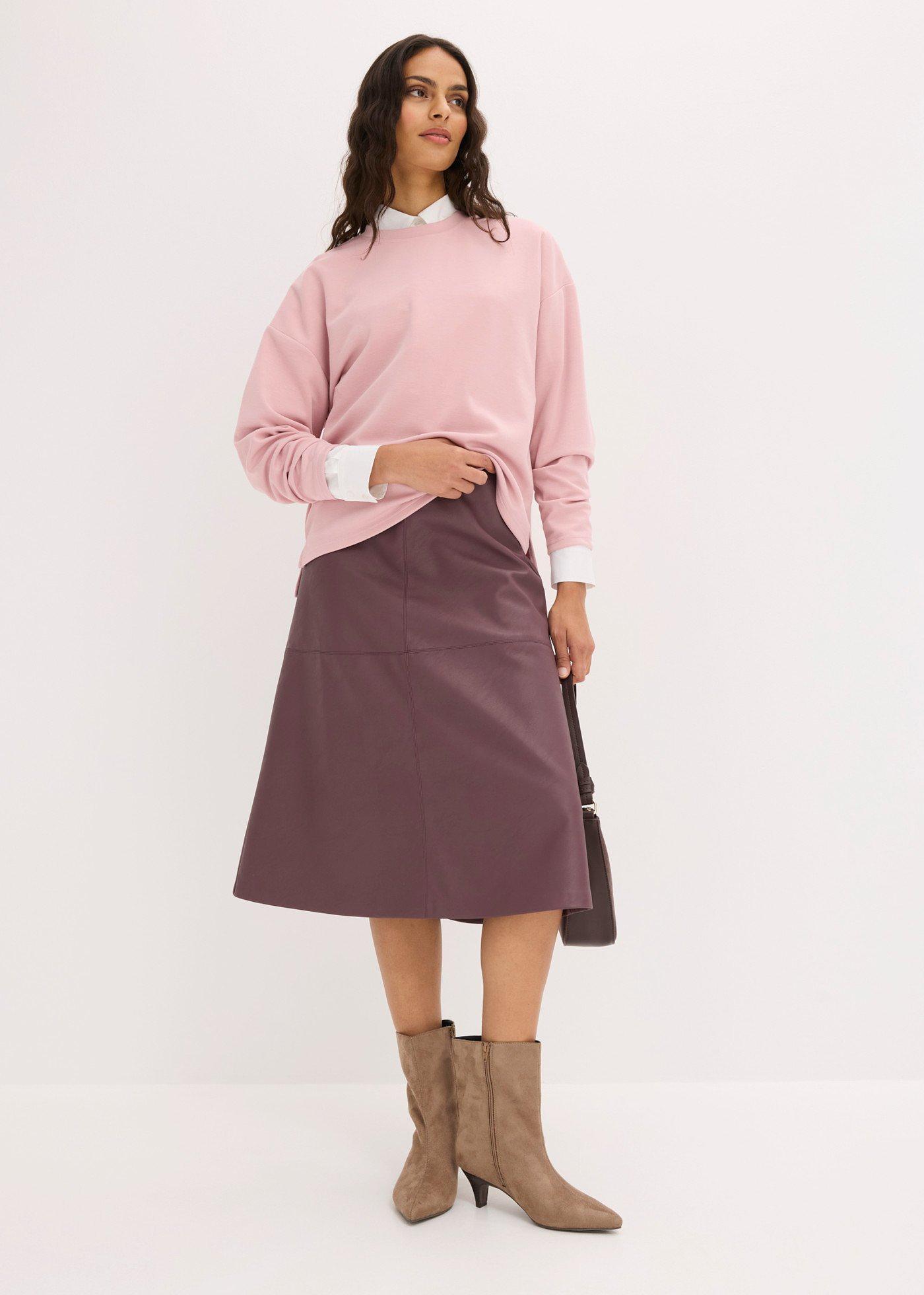 Bluza oversize z materiału scuba z mieszanki wiskozy - Bonprix