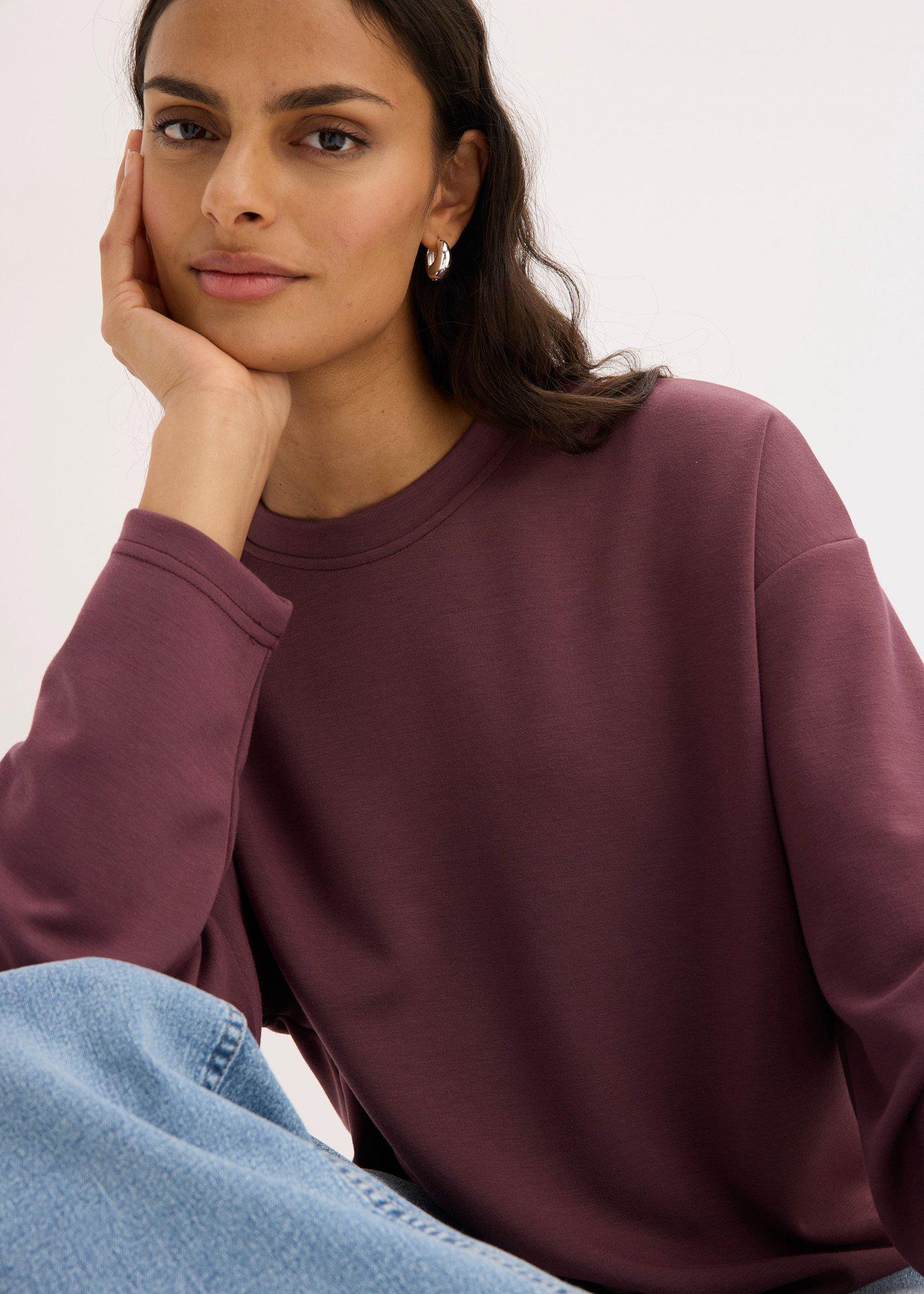 Bluza oversize z materiału scuba z mieszanki wiskozy - Bonprix