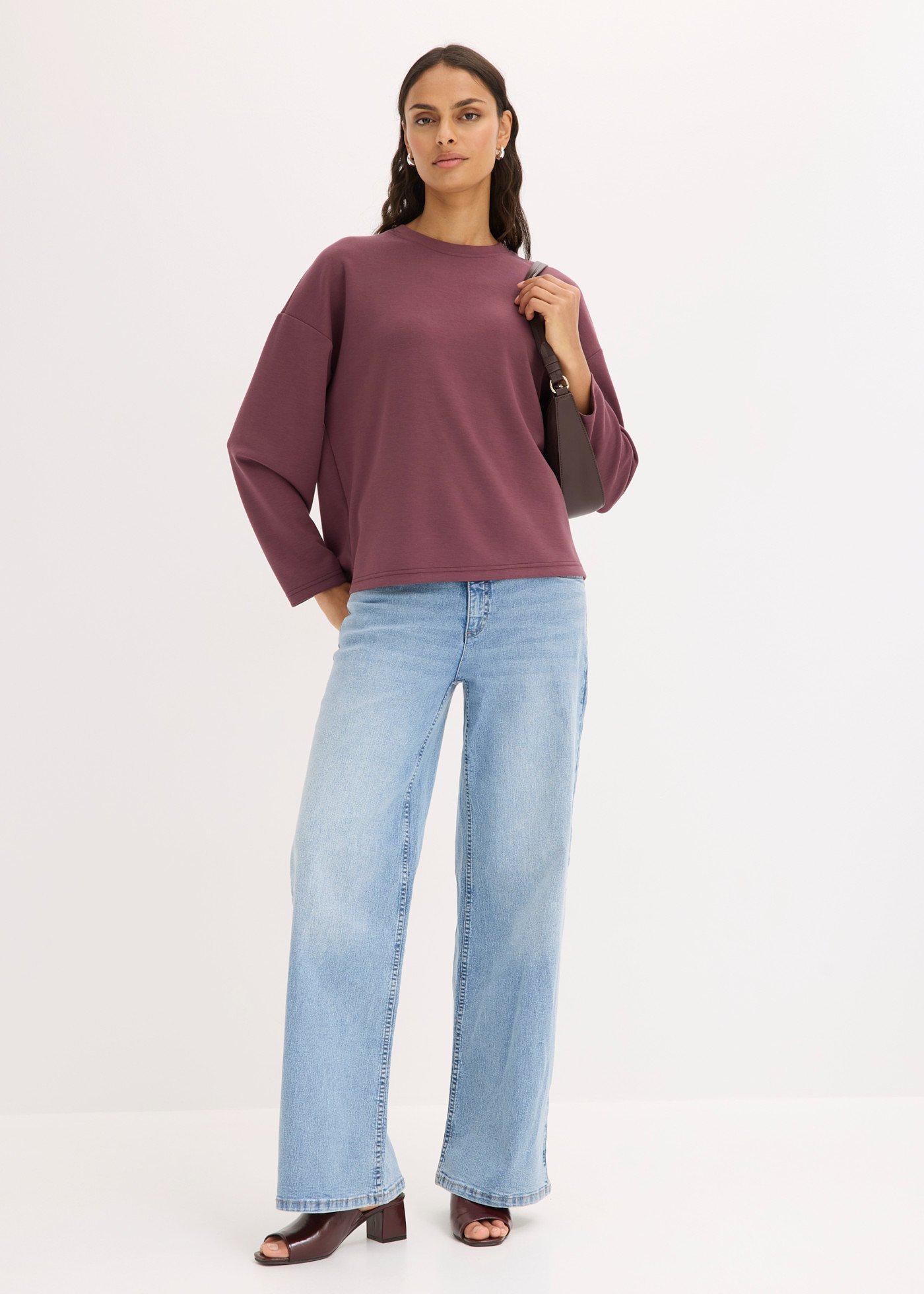 Bluza oversize z materiału scuba z mieszanki wiskozy - Bonprix