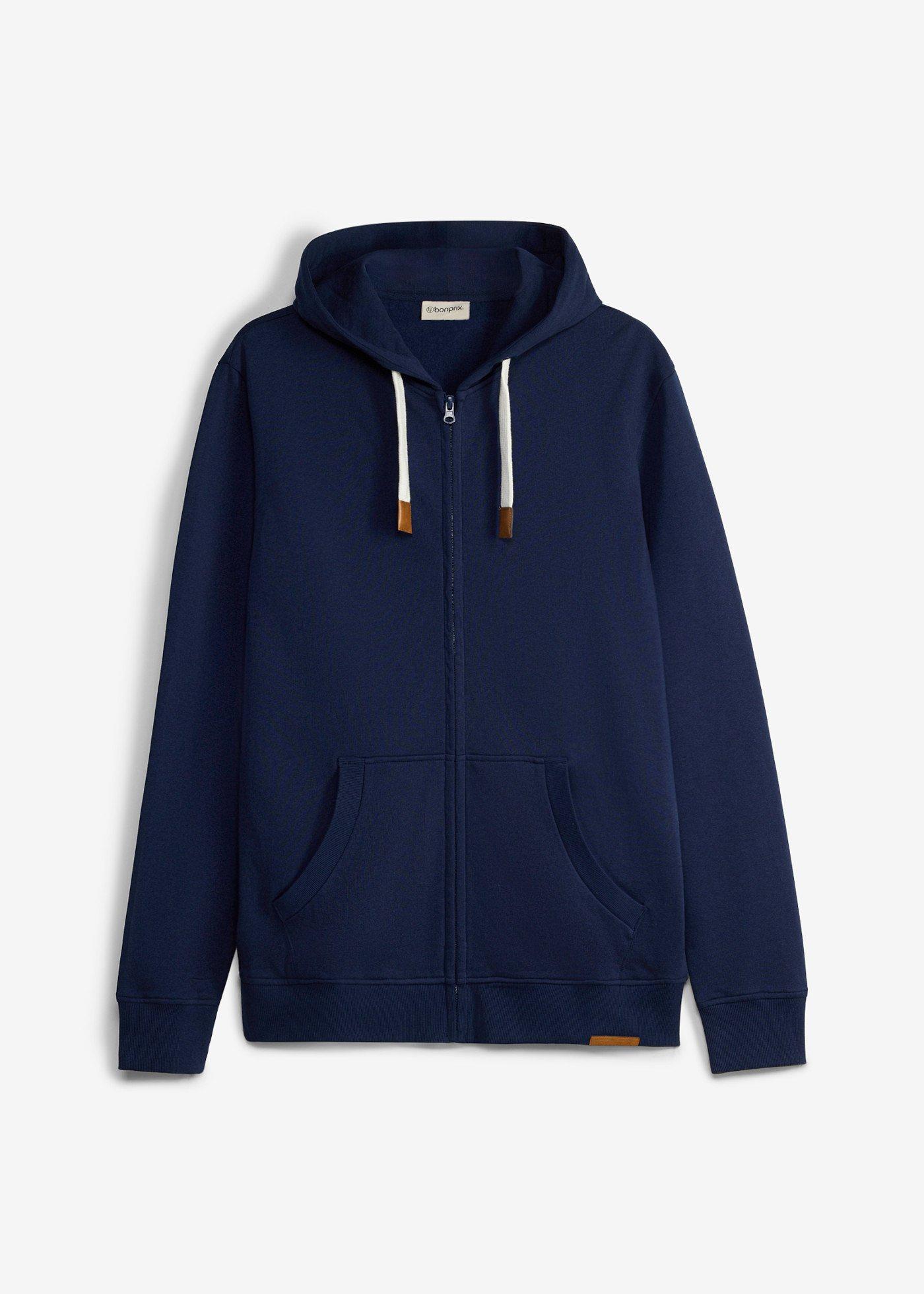 Sweat zippé à capuche, 100% coton