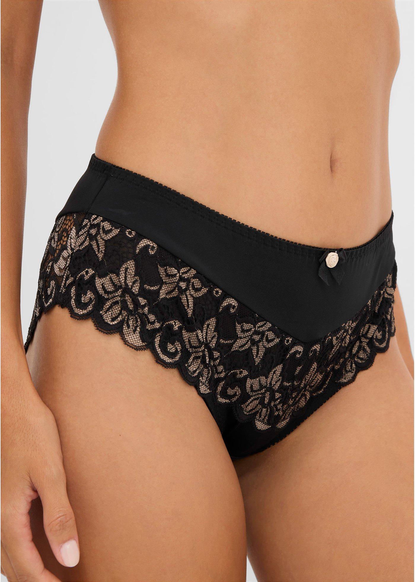 Figi maxi z delikatną koronką - Bonprix
