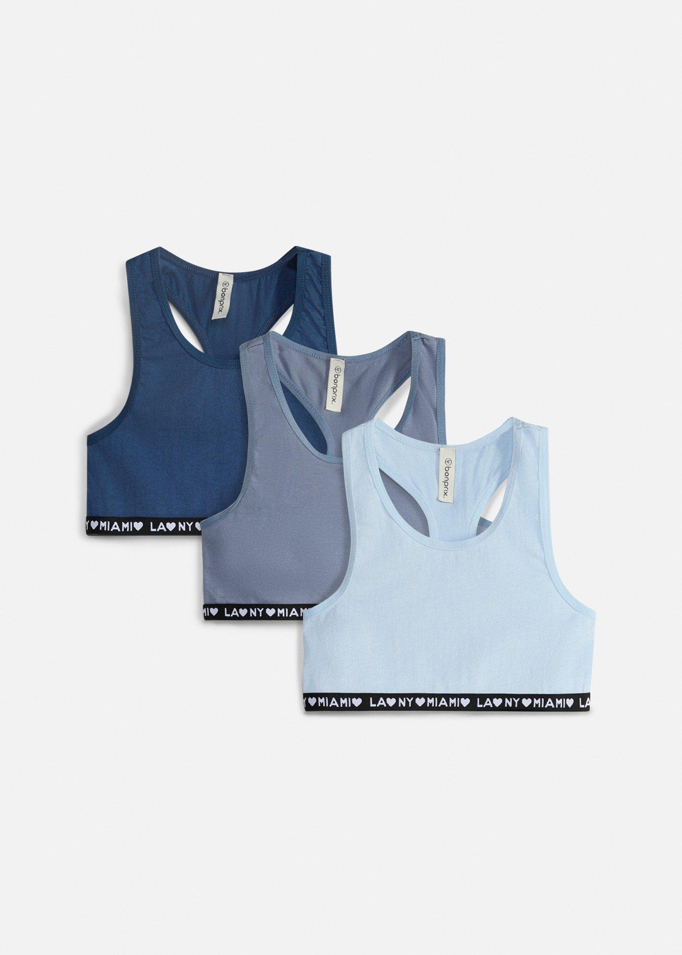 Biustonosz bustier z miękką bawełną (3 szt.) - Bonprix