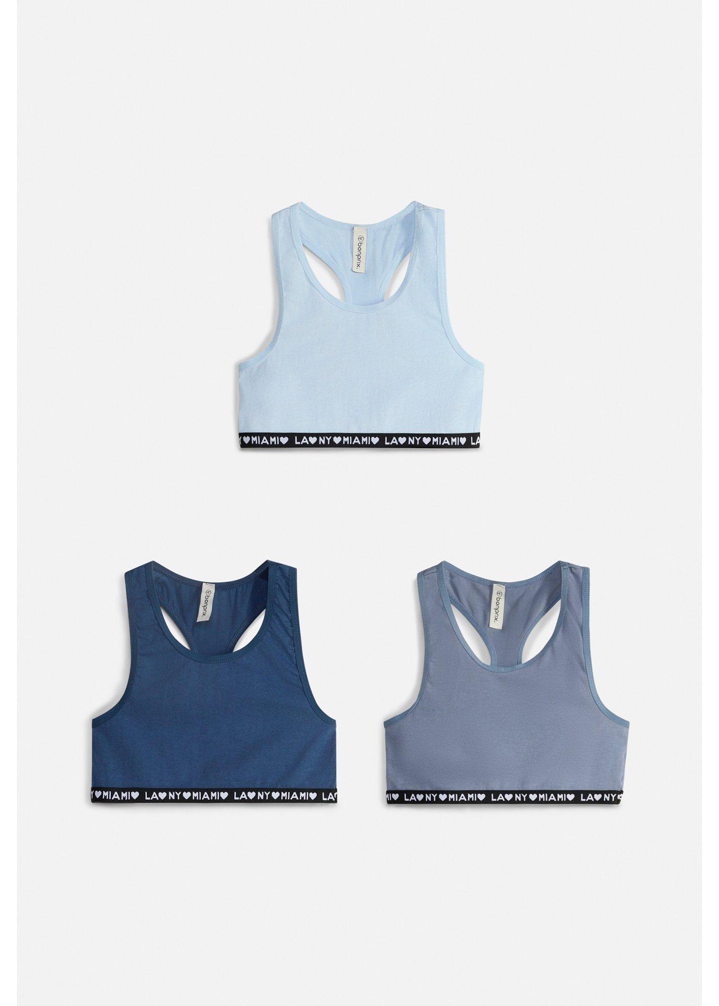 Biustonosz bustier z miękką bawełną (3 szt.) - Bonprix