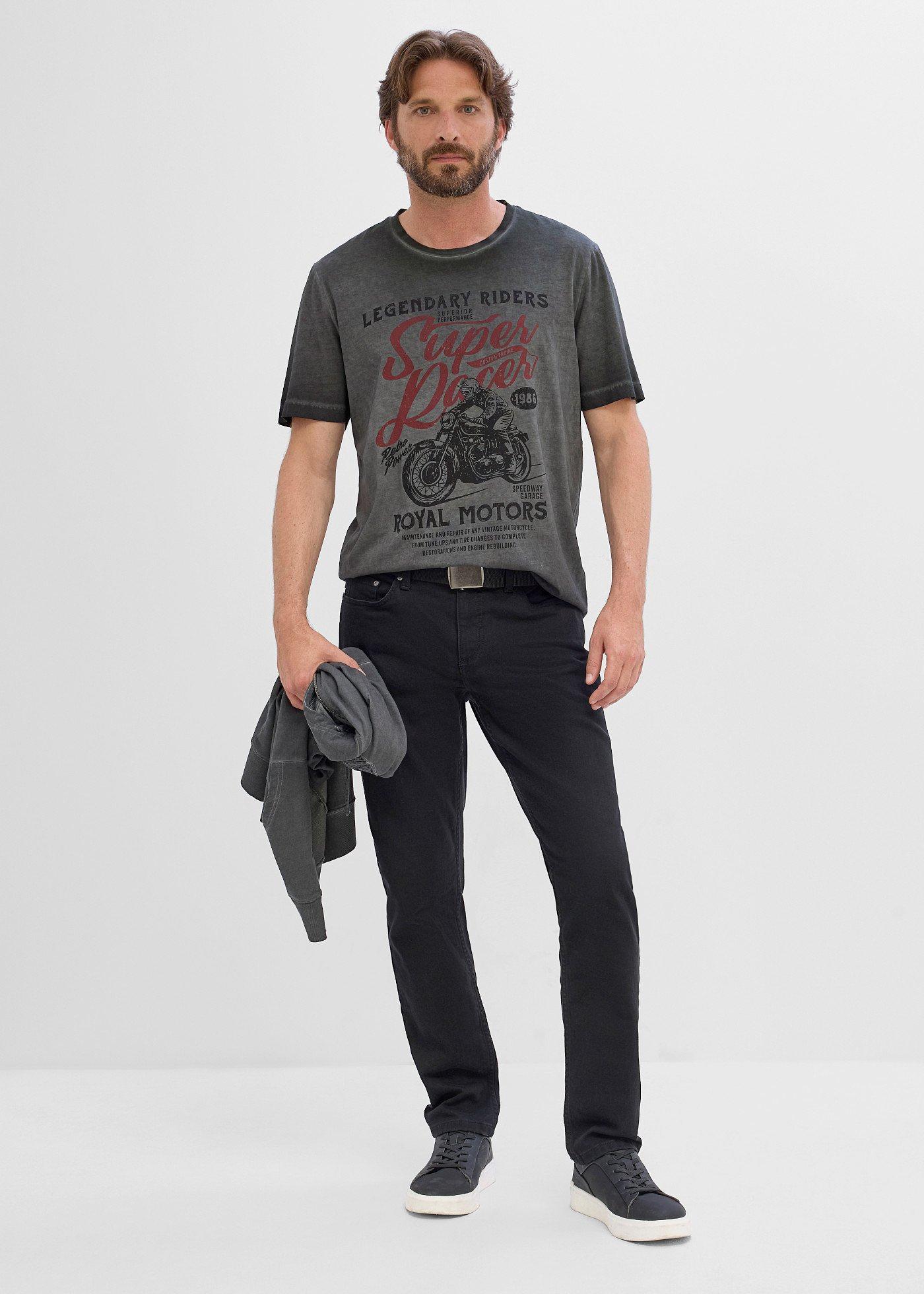 T-shirt z bawełny organicznej z efektem wytarcia - Bonprix