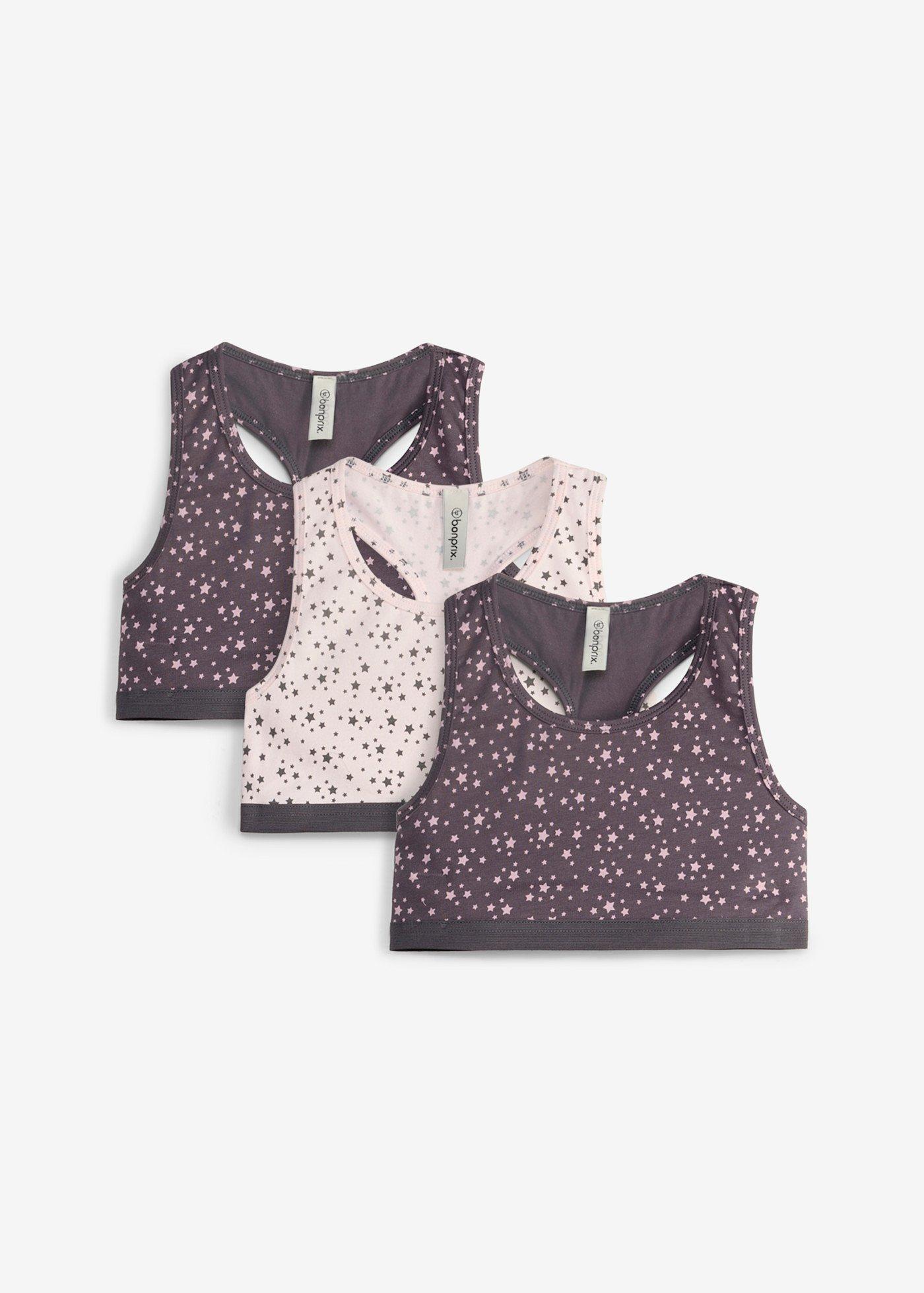 Biustonosz bustier z miękką bawełną organiczną (3 szt.) - Bonprix