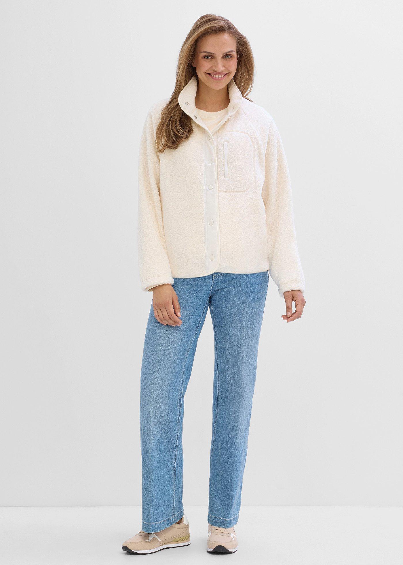 Kurtka ciążowa i ze wstawką do noszenia dziecka, 3 w 1, z kożuszka polarowego - Bonprix