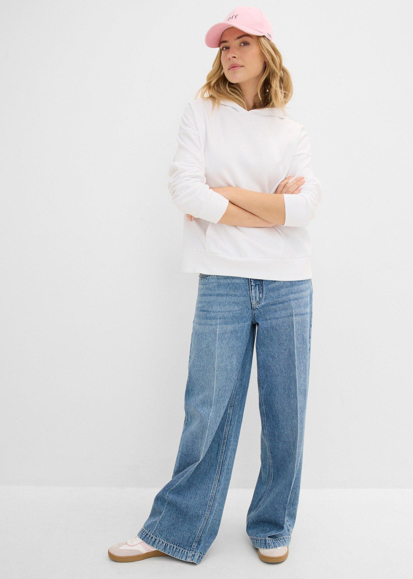 Bluza oversize z kapturem z miękkiej mieszanki bawełny - Bonprix