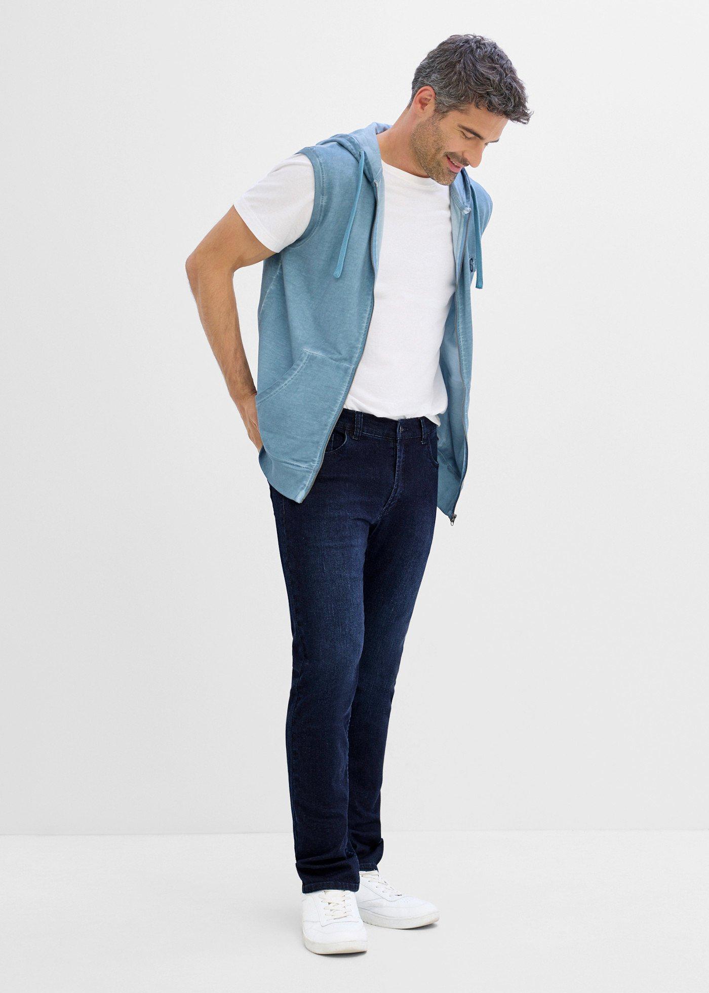 Jeansy o kroju slim z elastyczną wstawką w pasie, straight - Bonprix