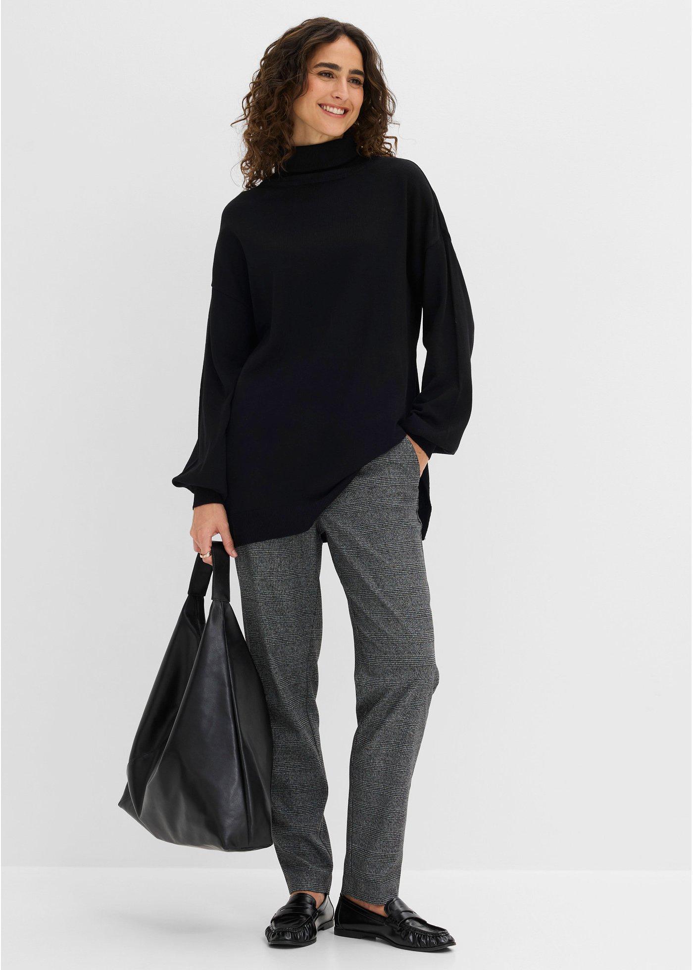 Sweter z golfem z mieszanki wiskozy - Bonprix