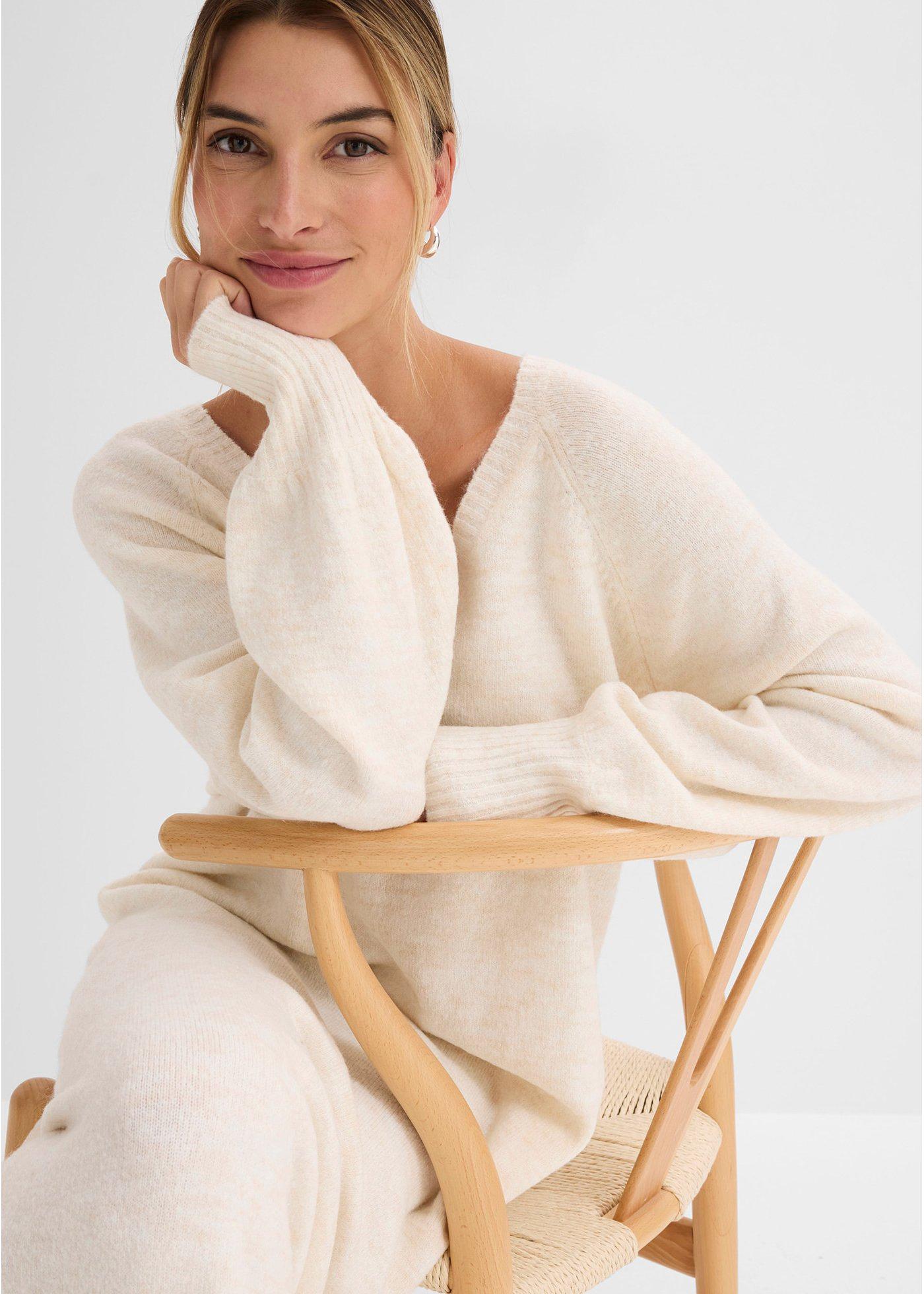Sukienka dzianinowa oversize midi - Bonprix