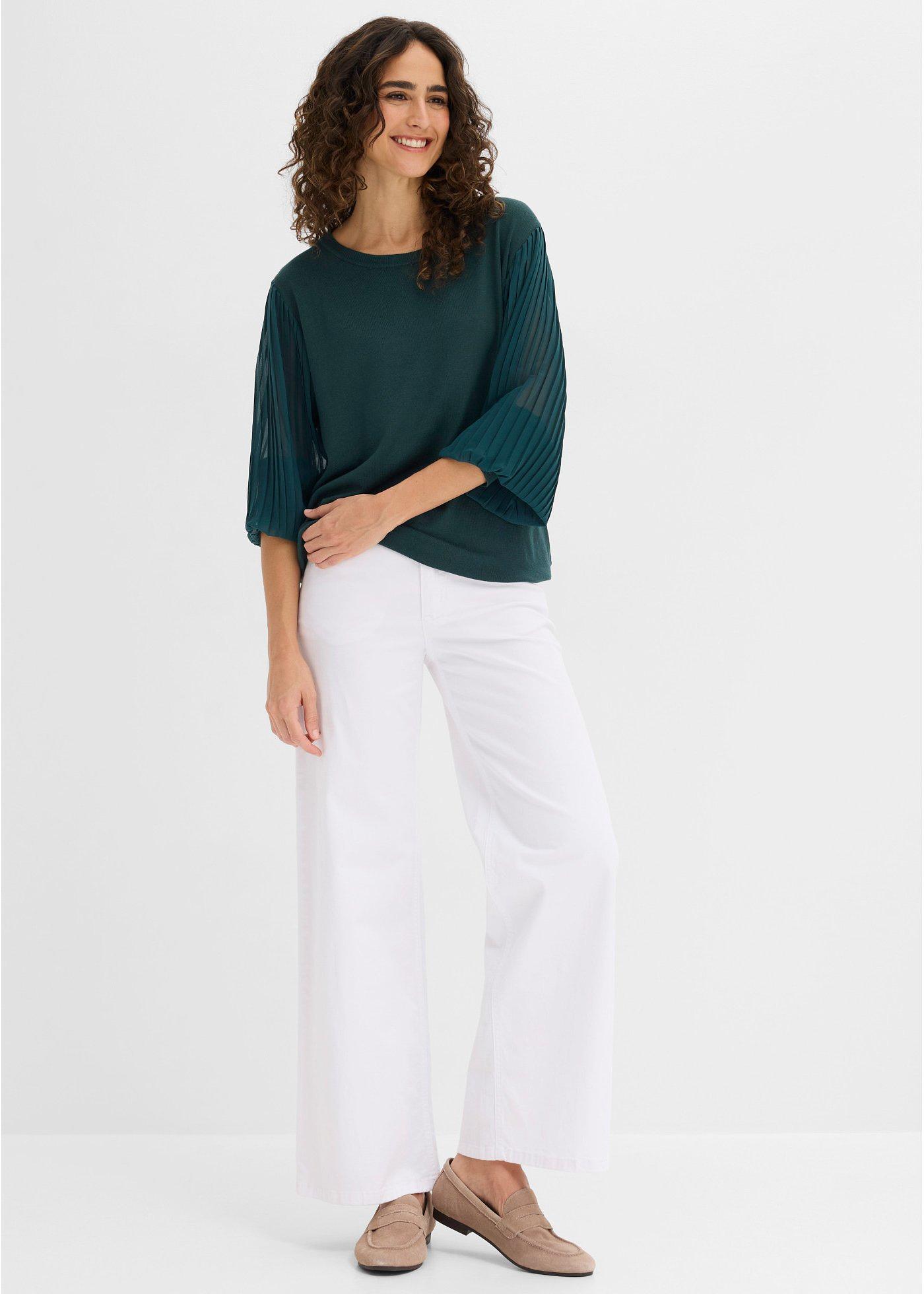 Sweter z cienkiej dzianiny z lejącej mieszanki wiskozy - Bonprix