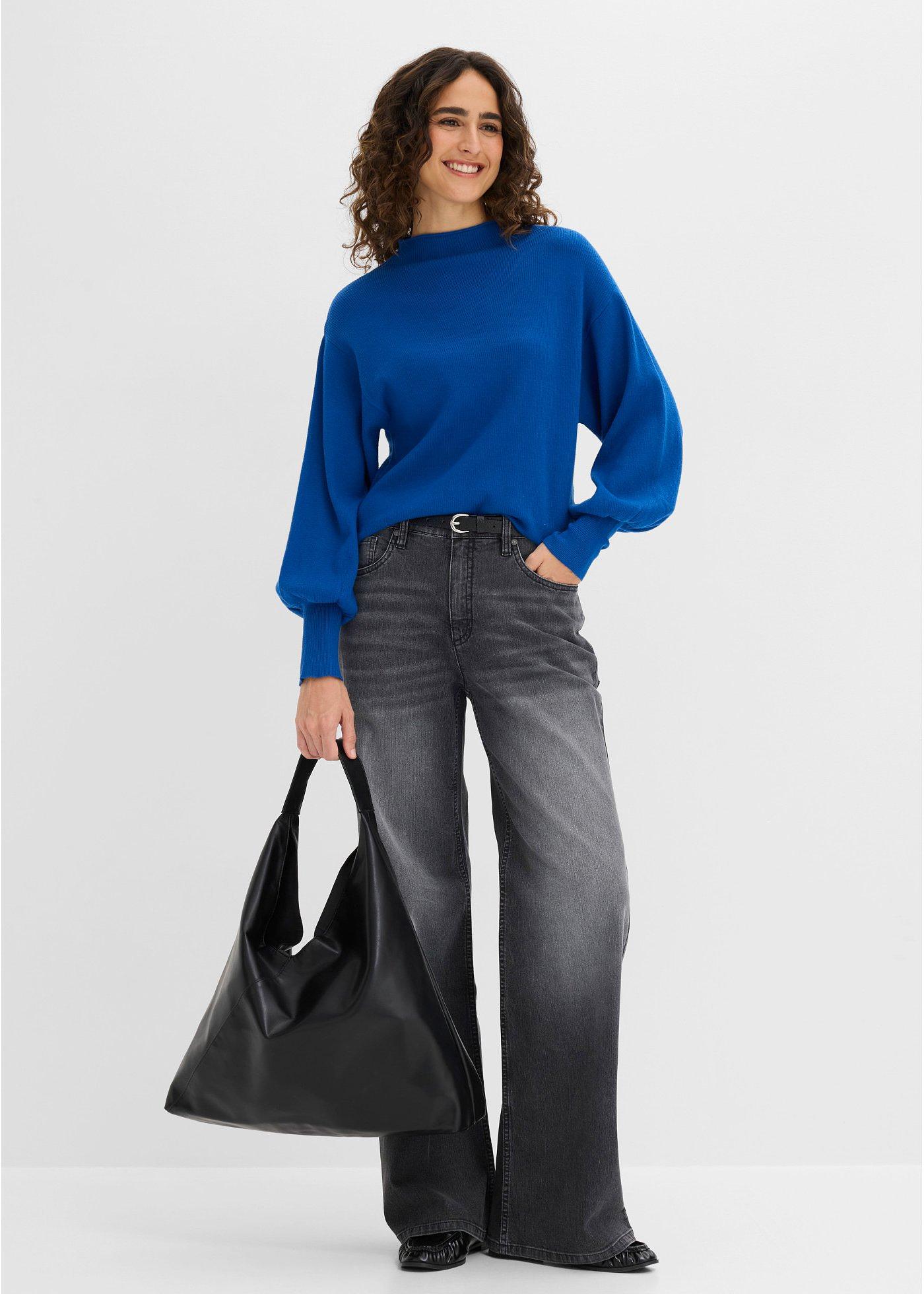 Sweter oversize z mieszanki wiskozy - Bonprix
