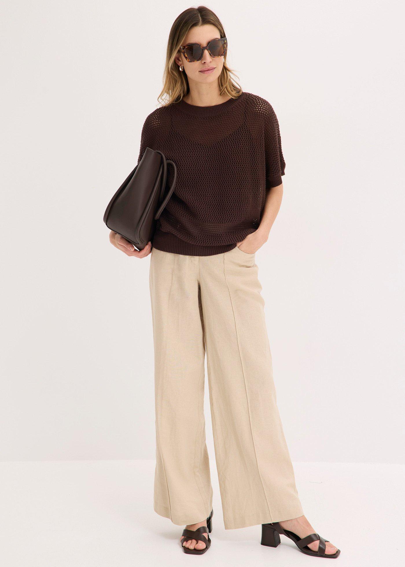 Sweter oversize z mieszanki bawełny - Bonprix