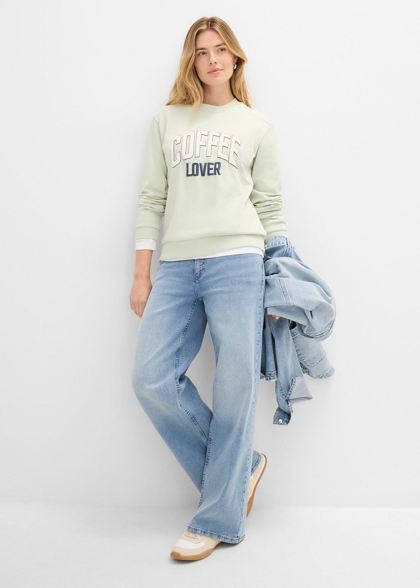 Bluza z czystej bawełny organicznej z wypukłym nadrukiem - Bonprix
