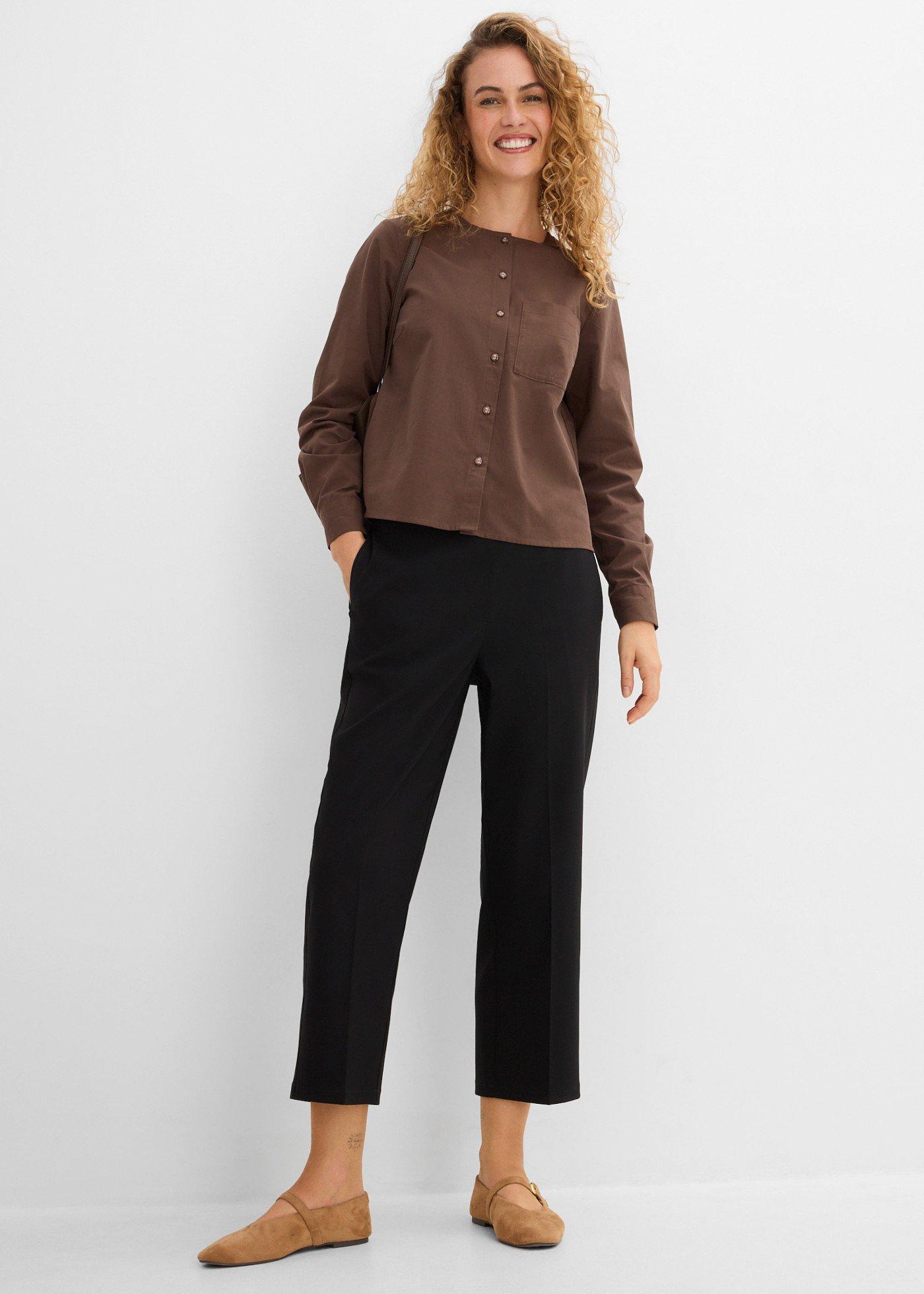 Spodnie culotte z bengaliny z mieszanki wiskozy - Bonprix