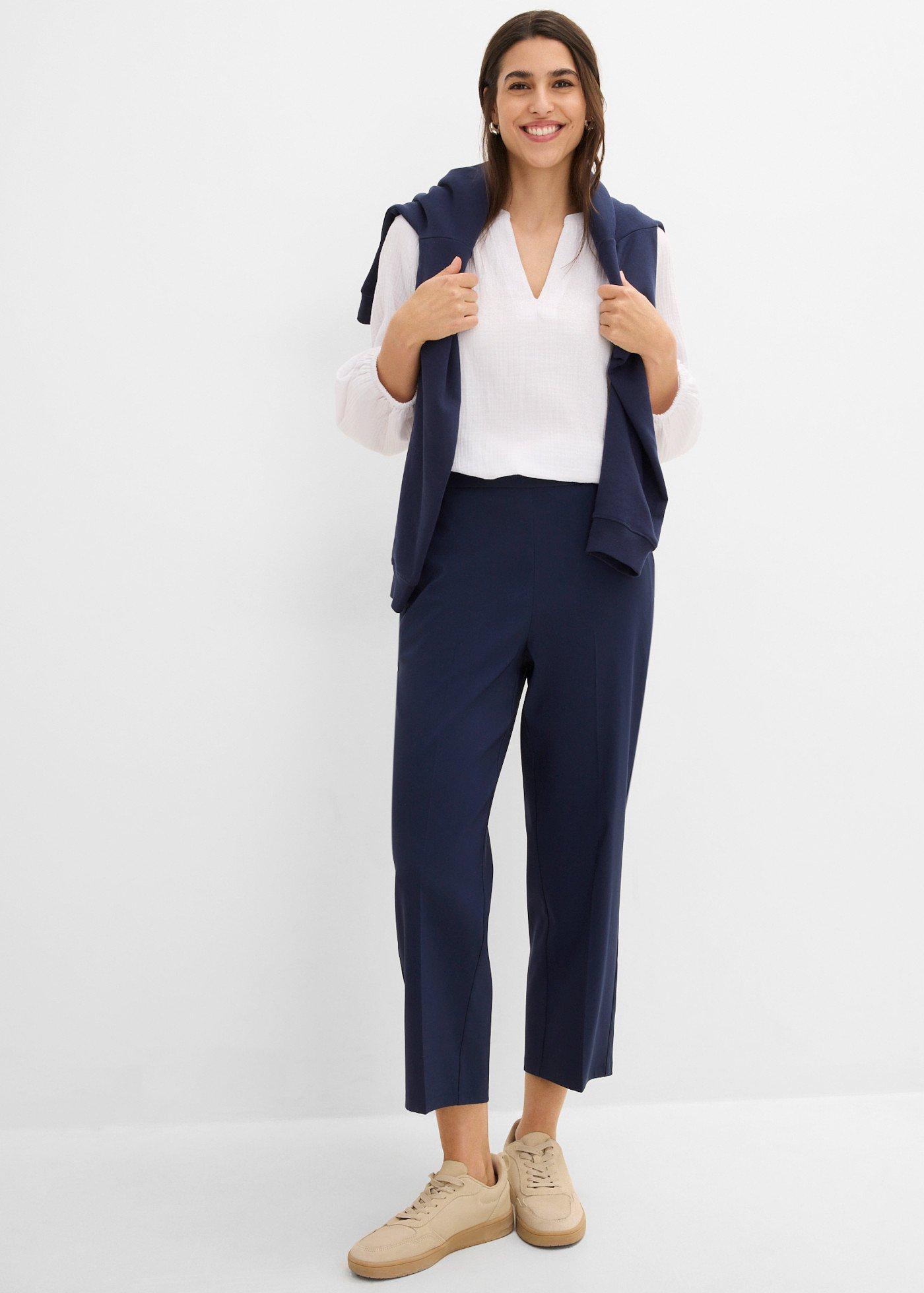Spodnie culotte z bengaliny z mieszanki wiskozy - Bonprix