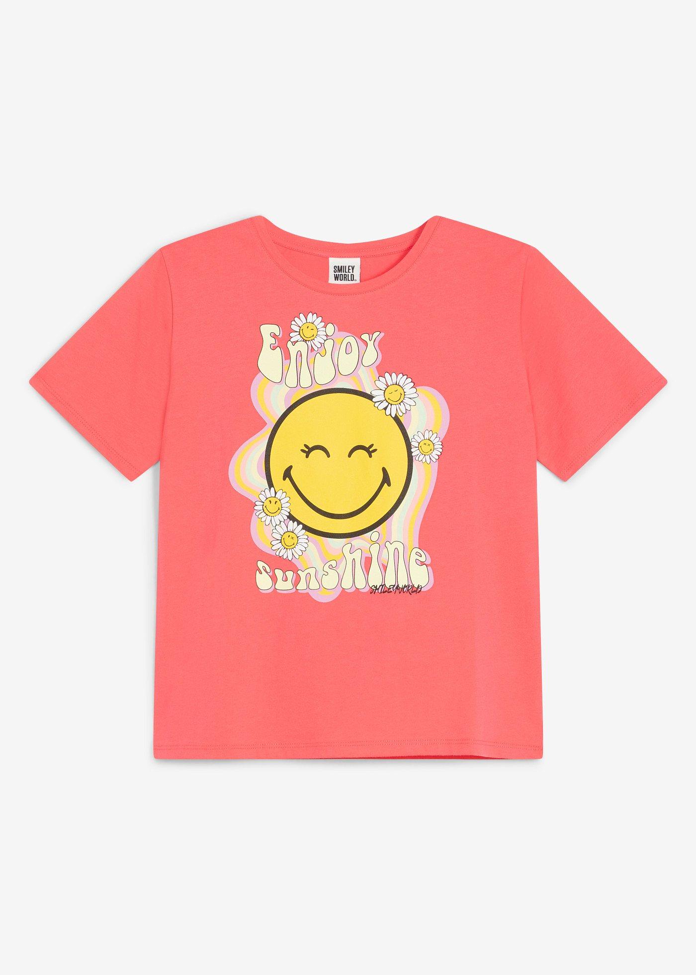 T-shirt z czystej bawełny, ze Smiley - Bonprix