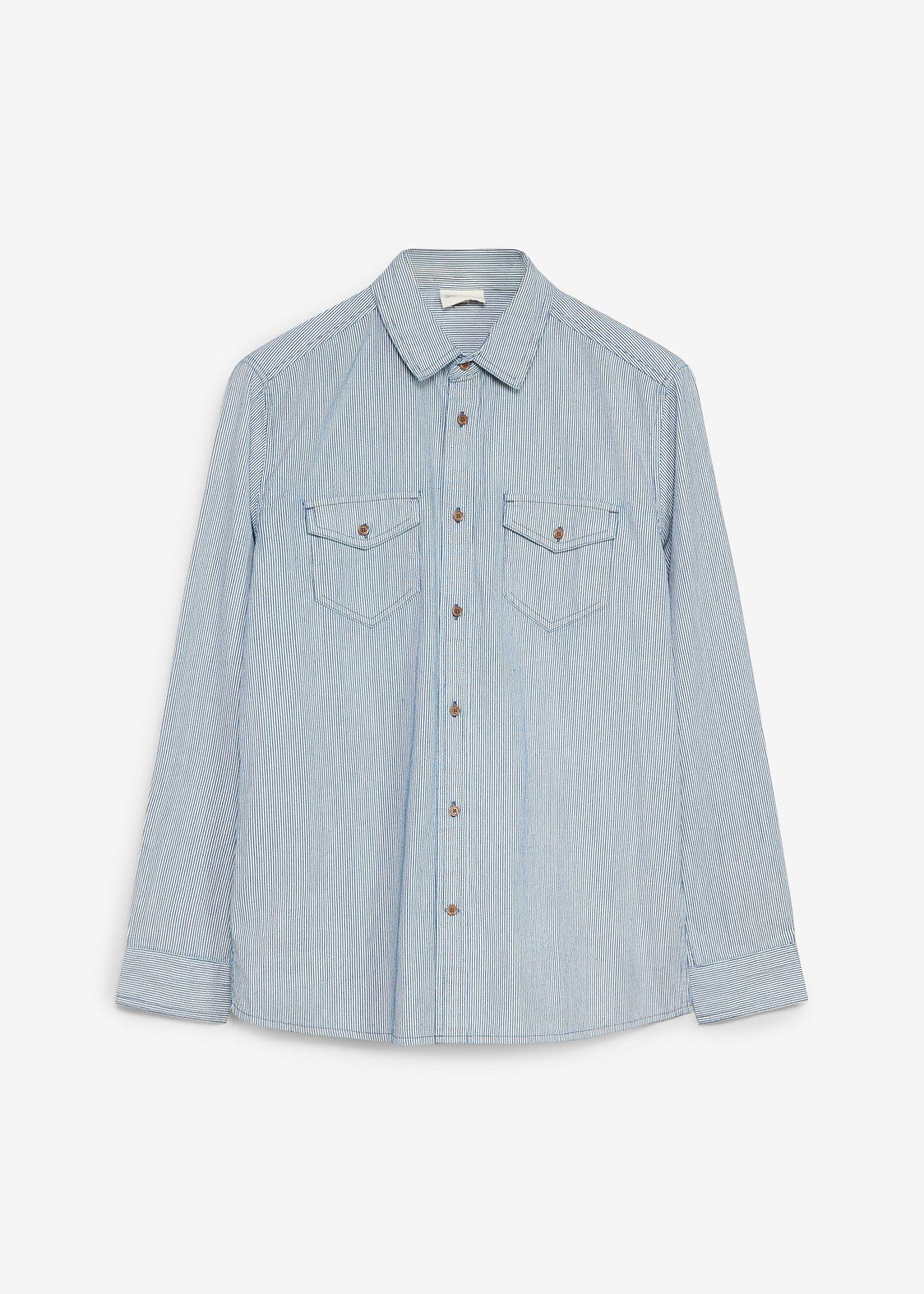 Chemise rayée en jean 100% coton