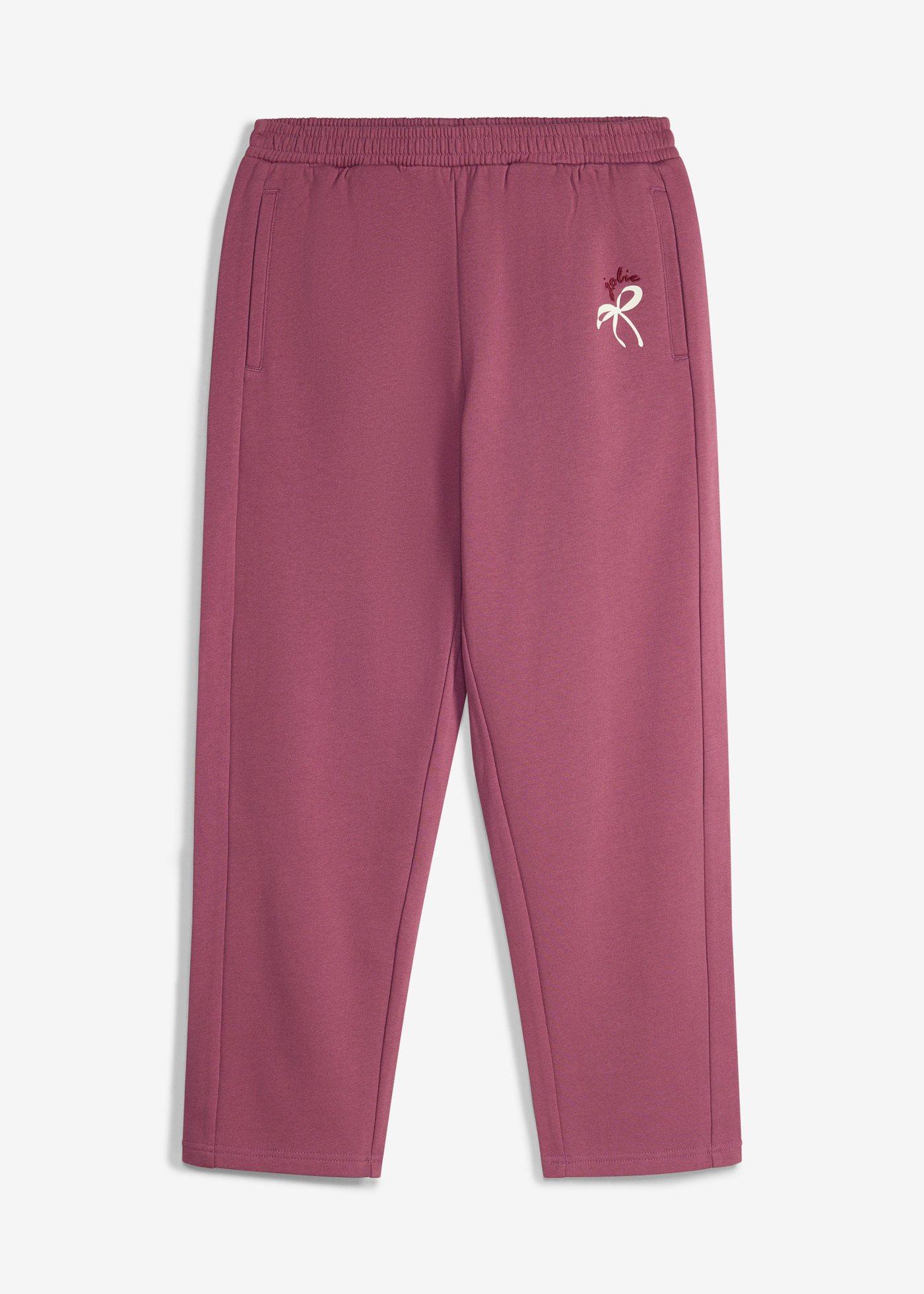 Spodnie dresowe, wide leg, z czystej bawełny organicznej - Bonprix