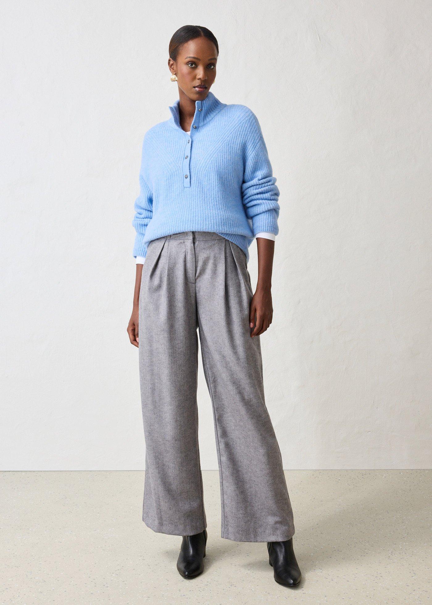 Sweter wełniany oversize z domieszką wełny alpaki - Bonprix