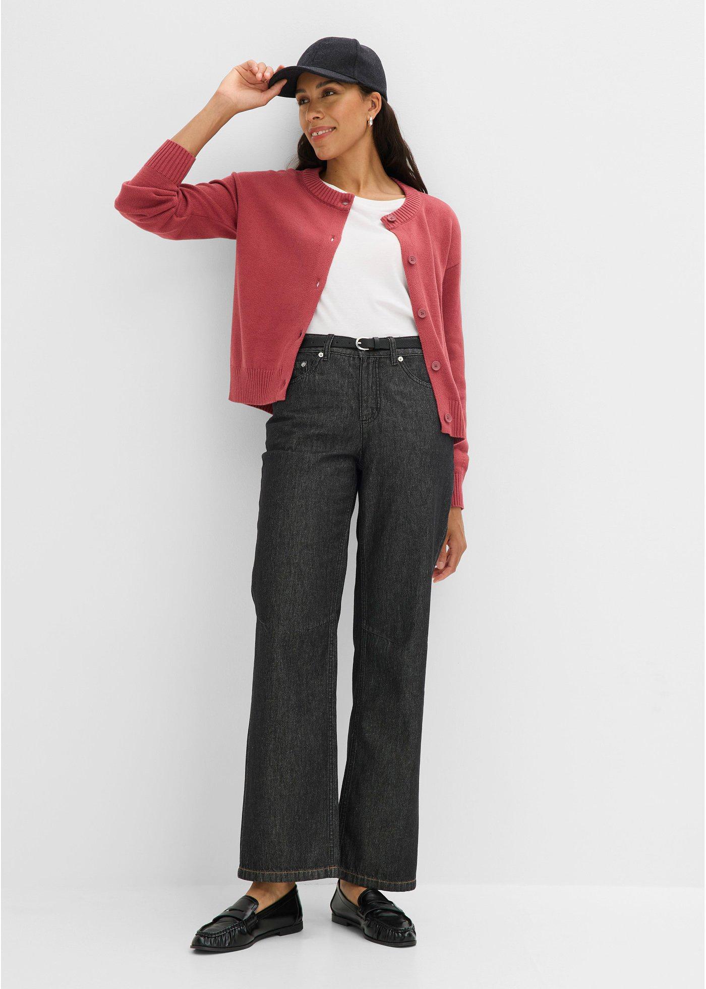 Jeansy straight, mid waist - Bonprix