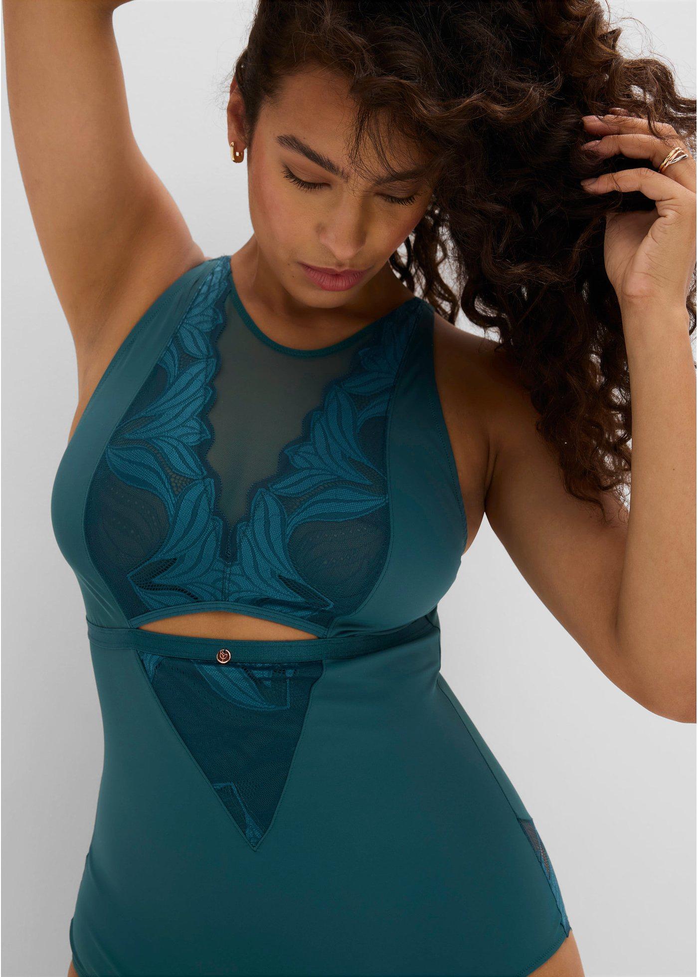 Body o średnim stopniu modelowania sylwetki, z koronką - Bonprix