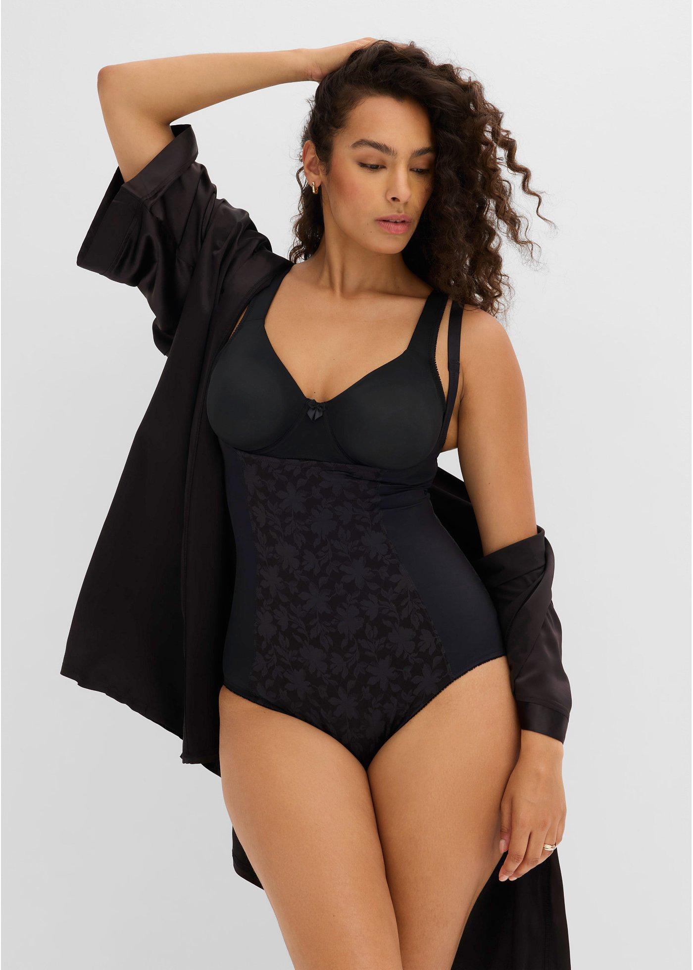 Mocno modelujące body z koronką - Bonprix