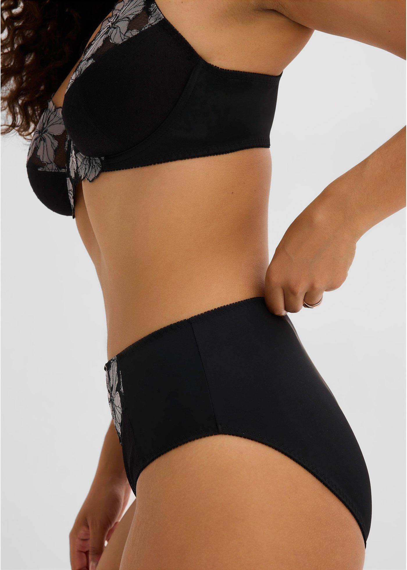 Figi maxi z eleganckim haftem - Bonprix