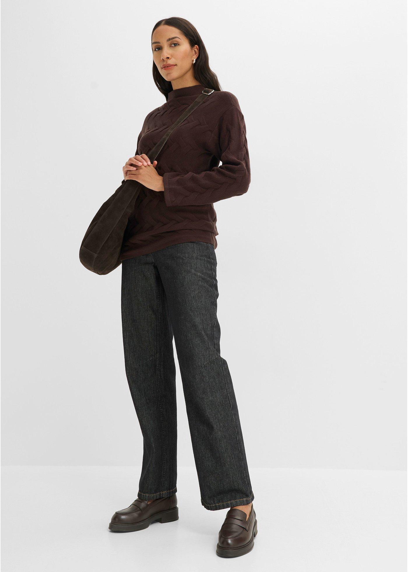 Sweter w warkocze - Bonprix