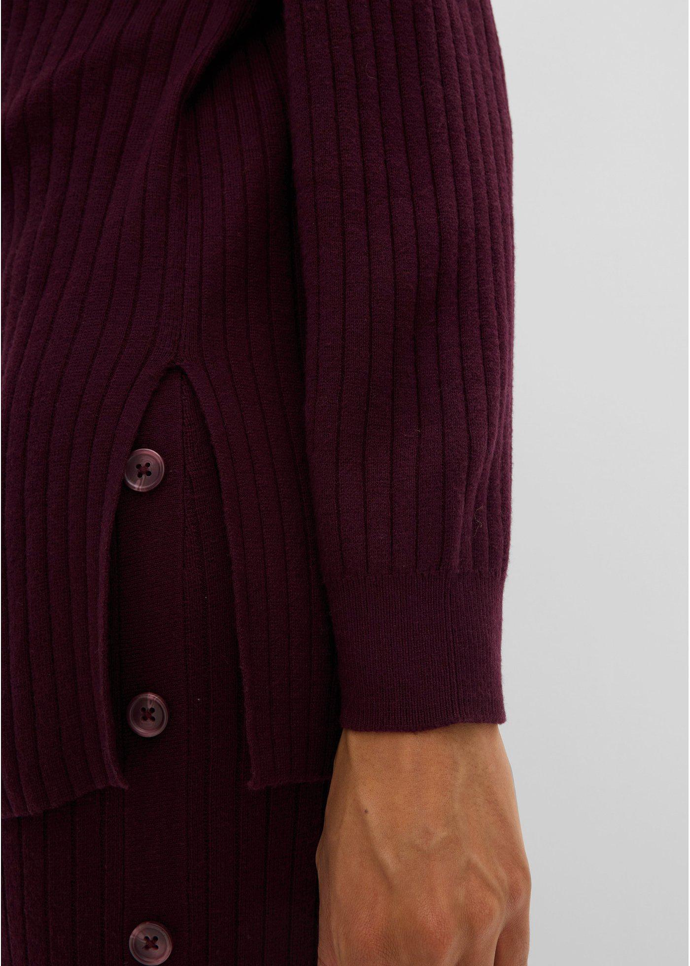 Sweter z mieszanki wiskozy, z ozdobną plisą guzikową - Bonprix