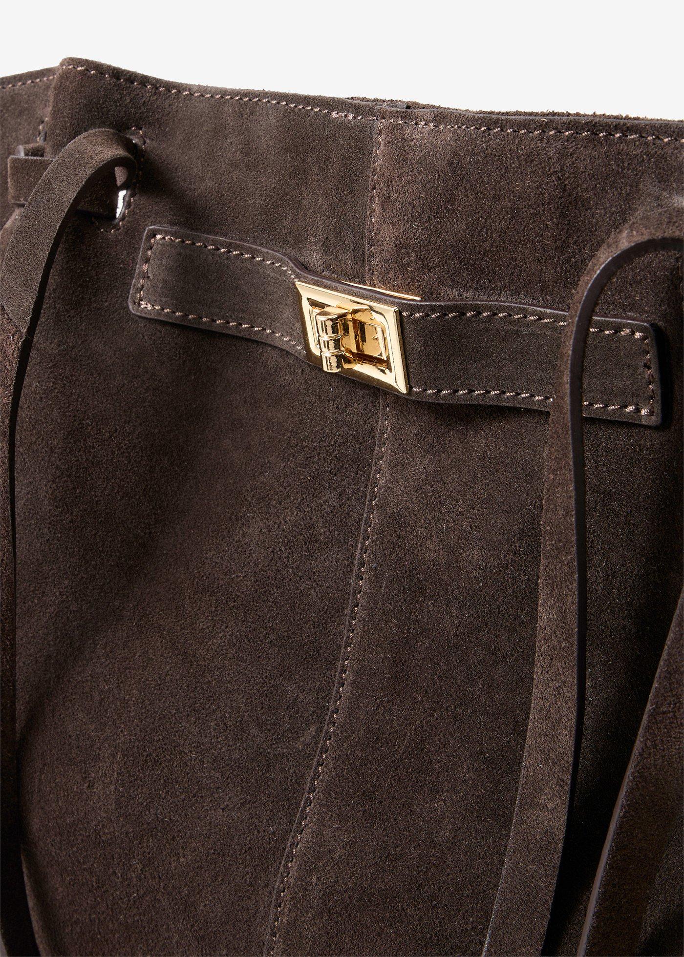 Torba shopper ze skóry welurowej - Bonprix