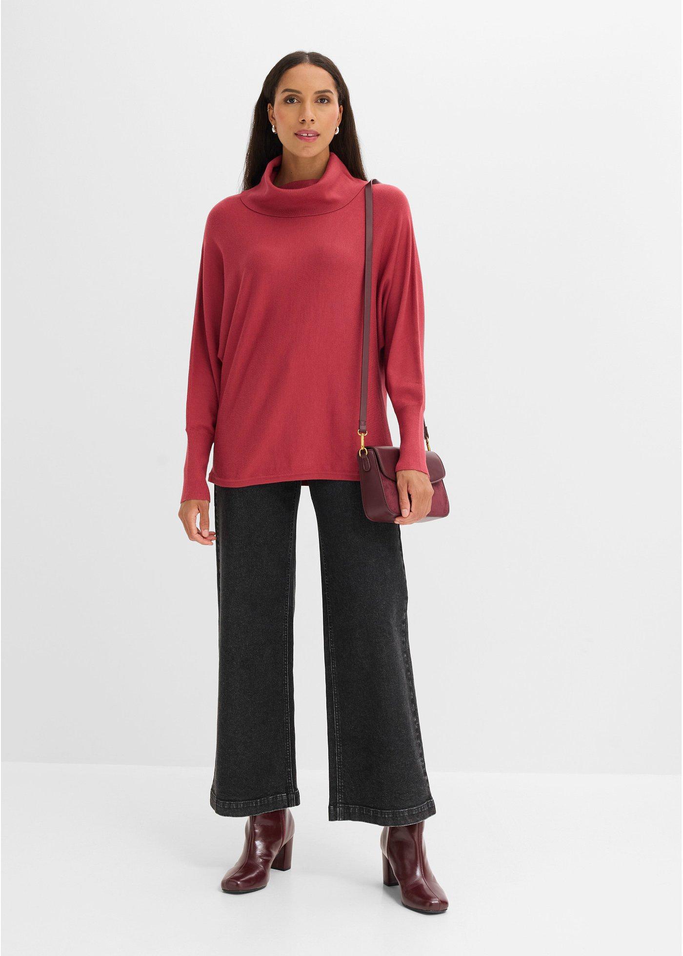 Sweter z golfem z mieszanki wiskozy - Bonprix
