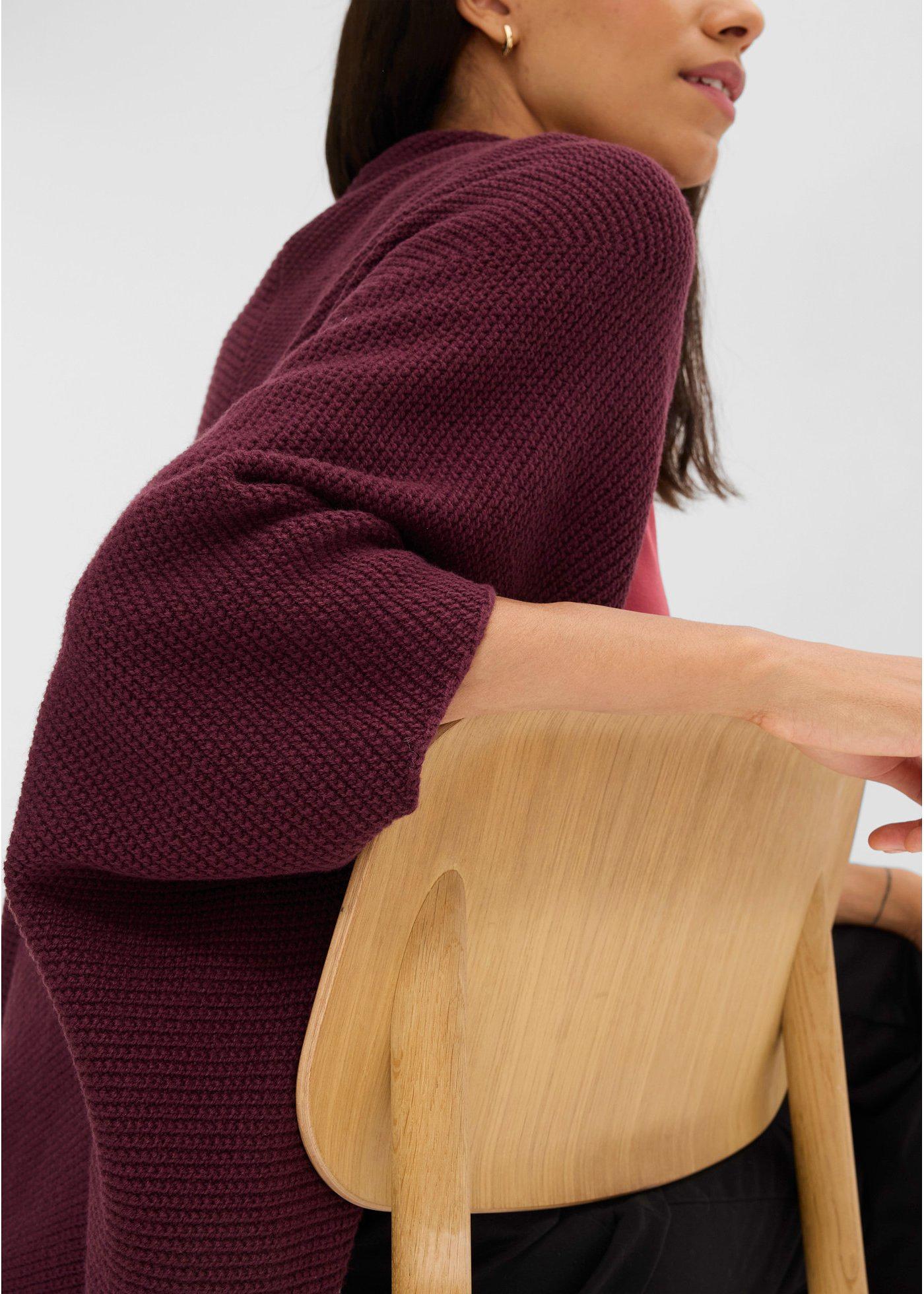 Sweter-peleryna rozpinany - Bonprix