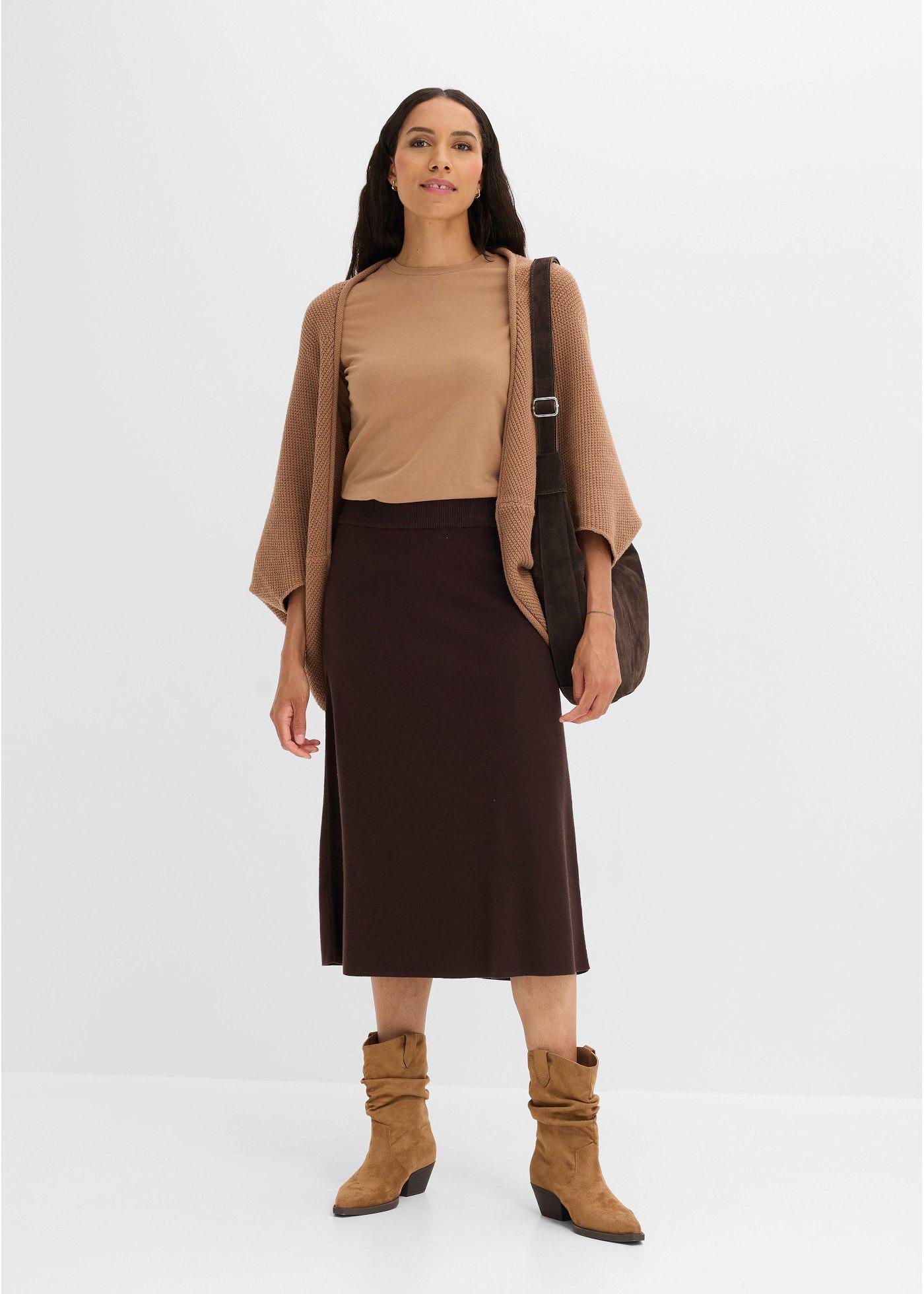 Sweter-peleryna rozpinany - Bonprix
