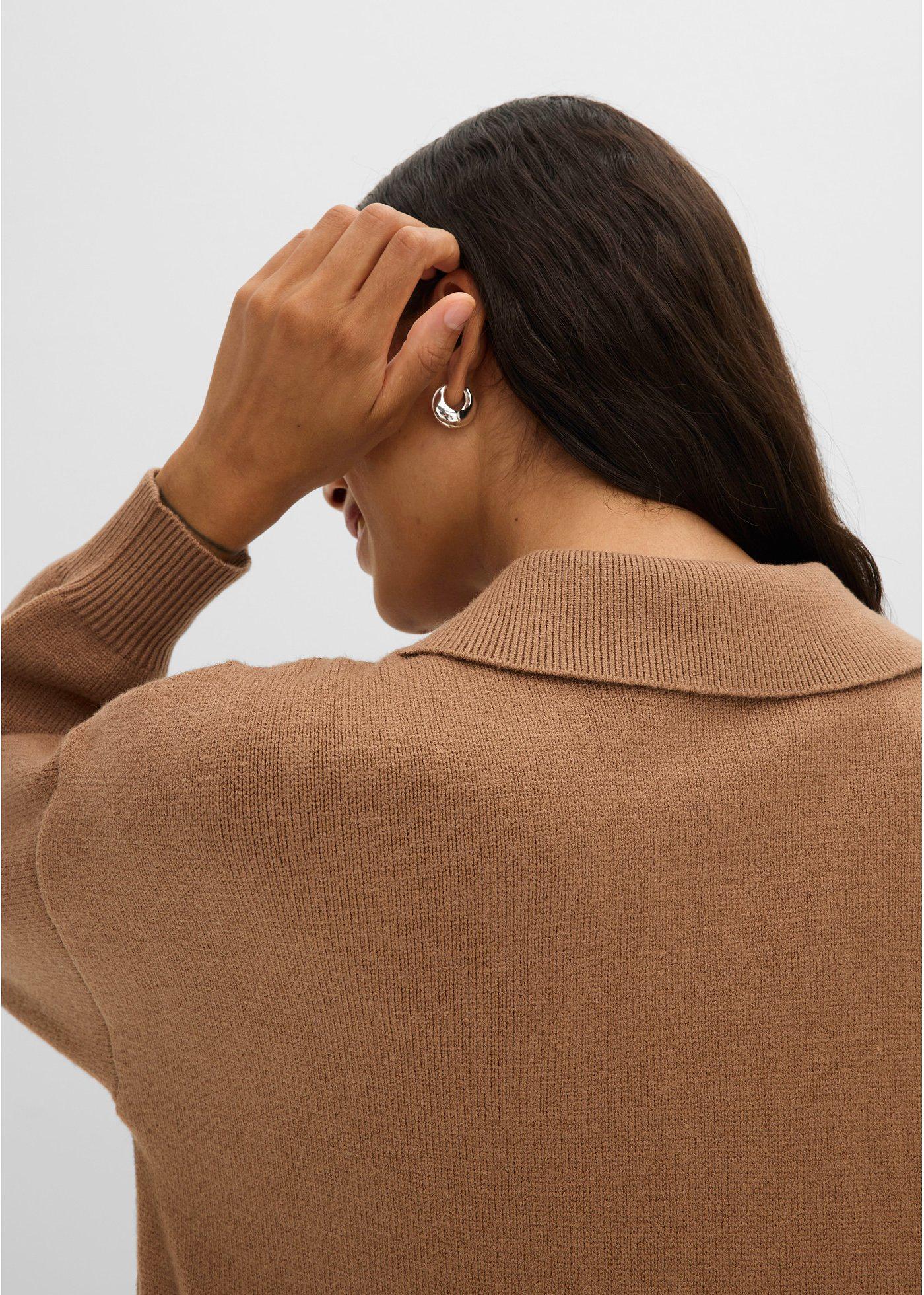 Sweter oversize z warkoczowym splotem - Bonprix