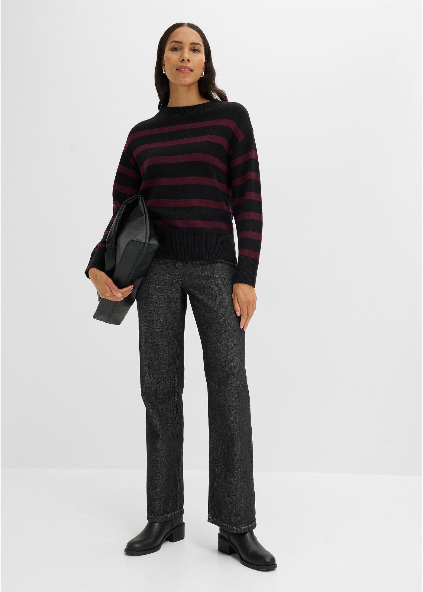 Sweter oversize z mieszanki bawełny - Bonprix