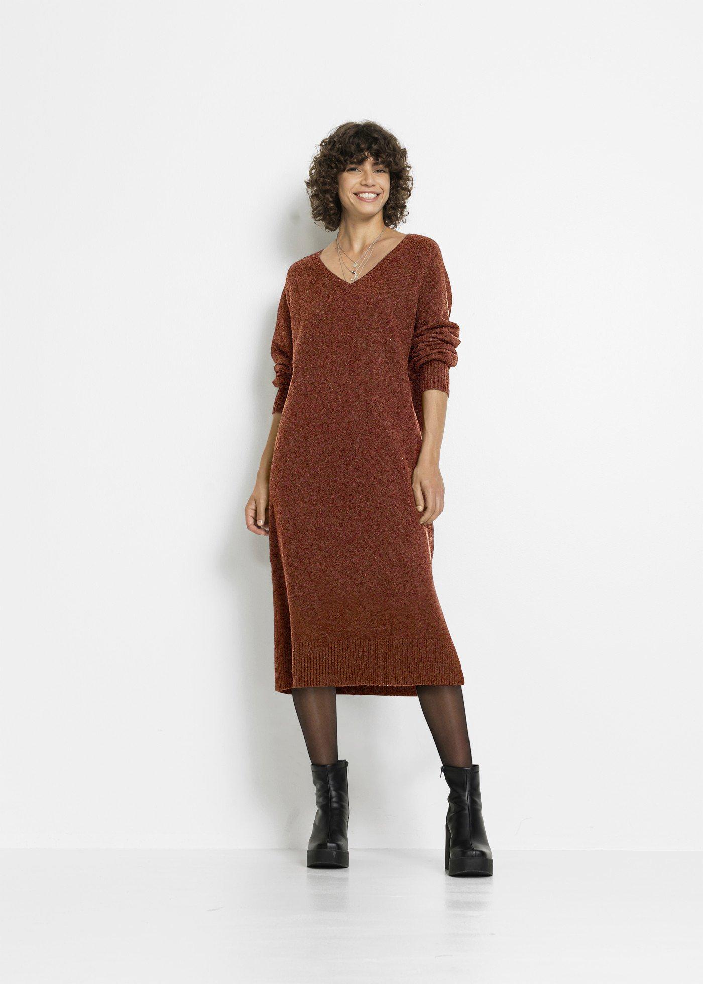 Sukienka dzianinowa oversize midi - Bonprix