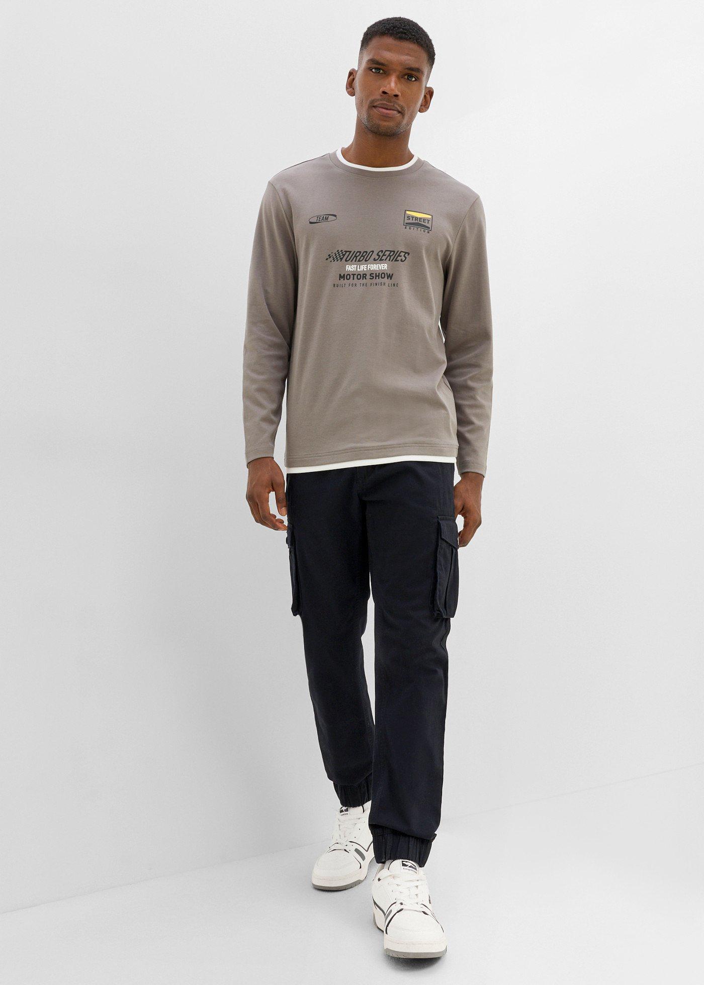 Spodnie bojówki regular fit z czystej bawełny, tapered fit - Bonprix