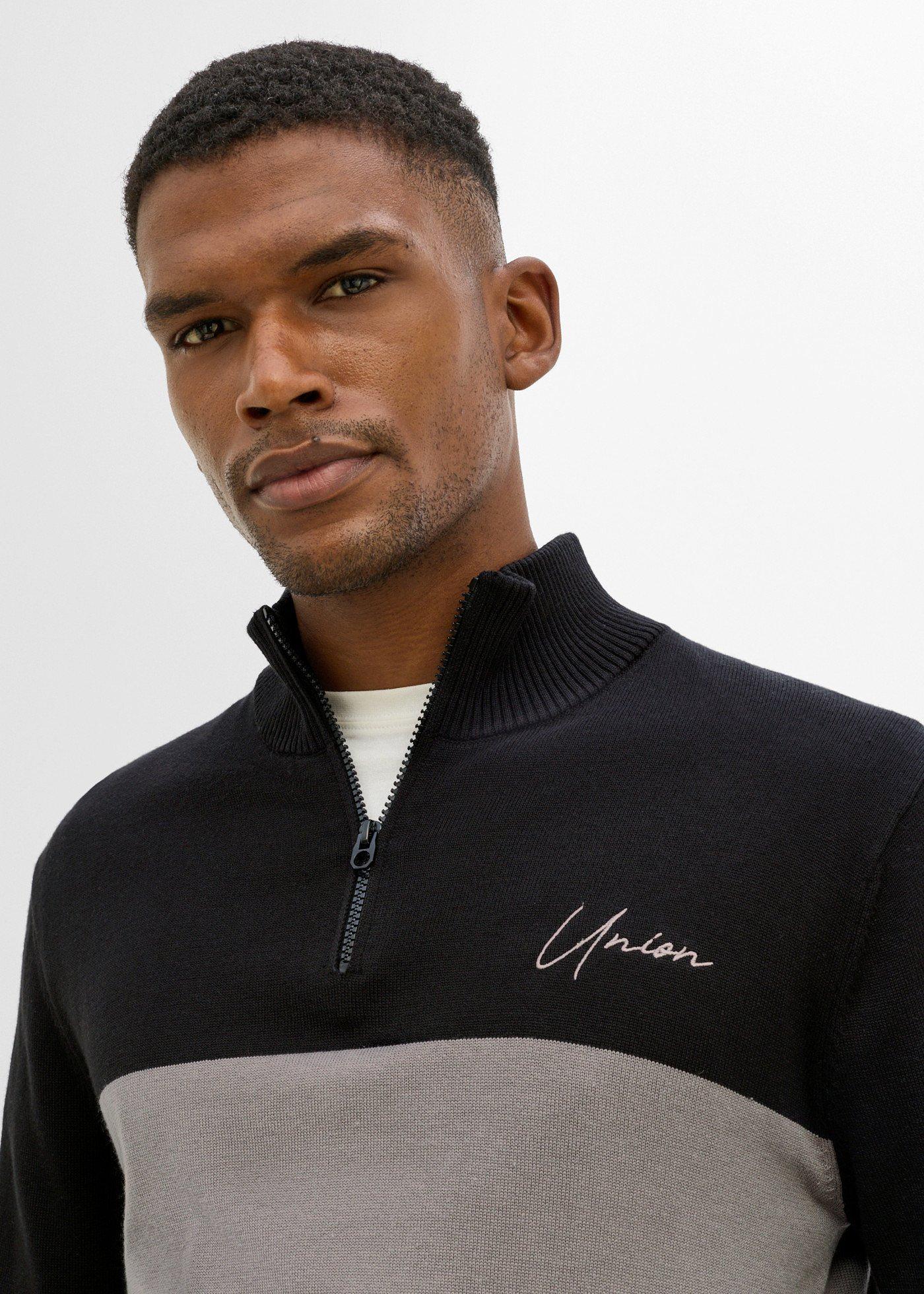 Sweter z wysokim kołnierzem zapinanym na zamek, krój regular fit - Bonprix