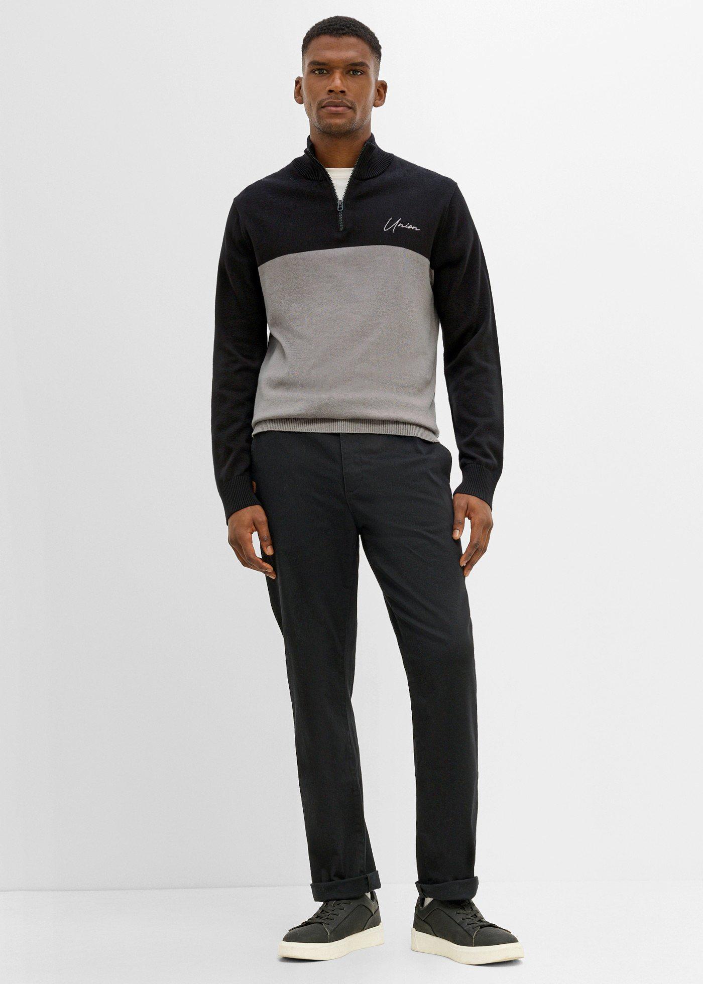 Sweter z wysokim kołnierzem zapinanym na zamek, krój regular fit - Bonprix