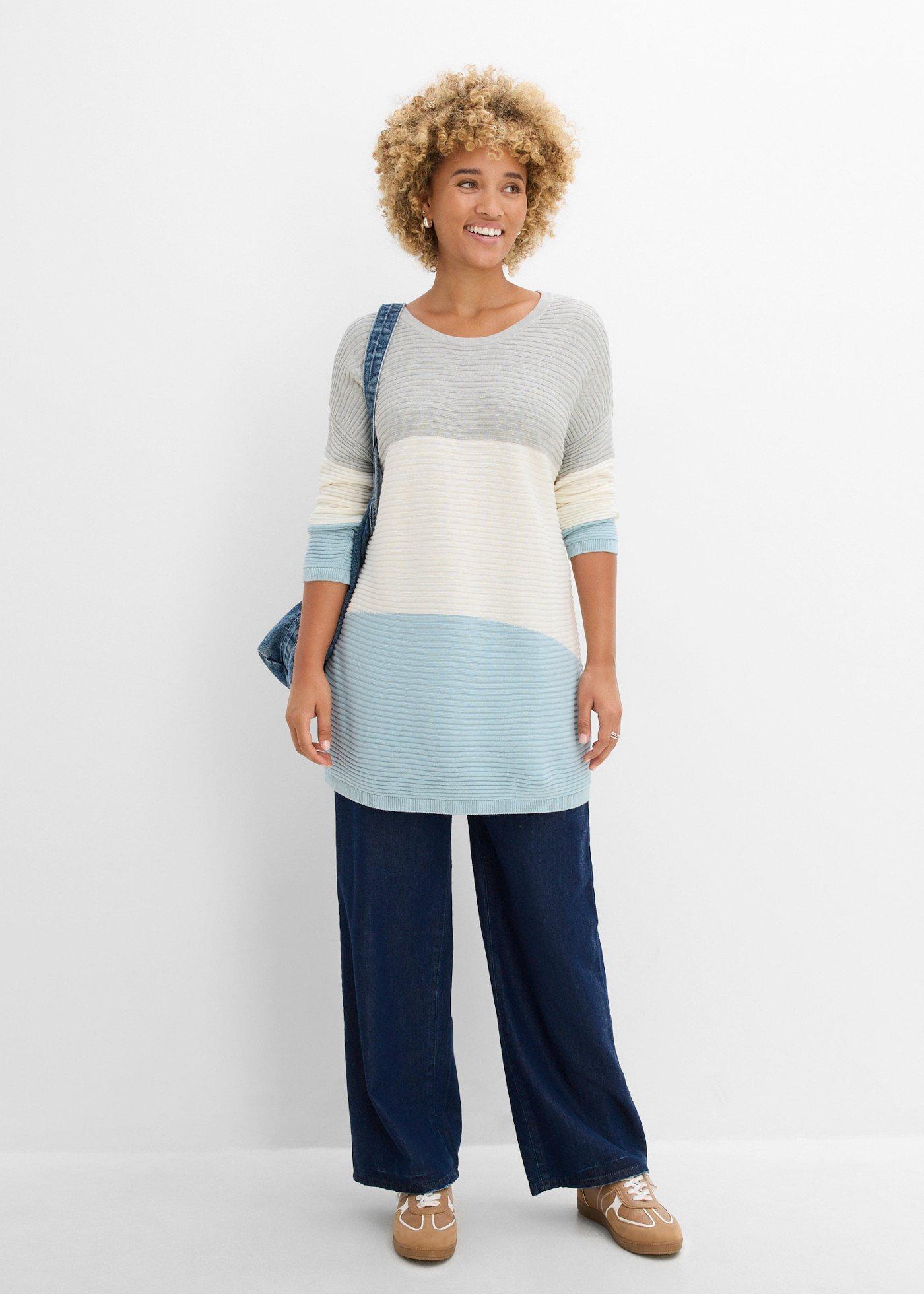 Sweter w prążek - Bonprix