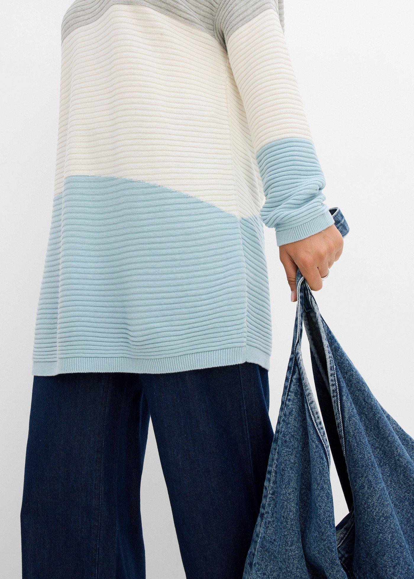 Sweter w prążek - Bonprix