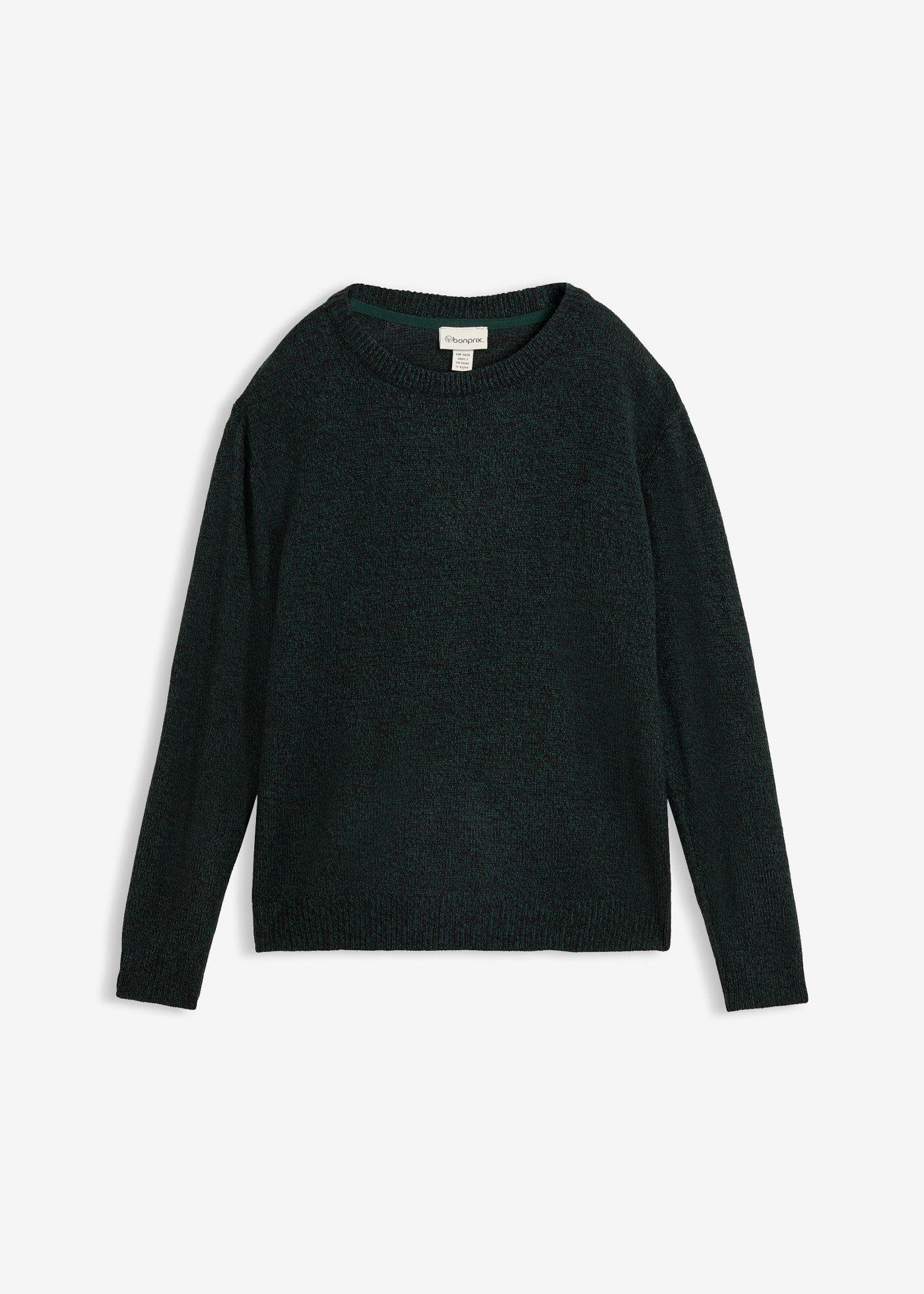 Pull en maille chinée à col rond